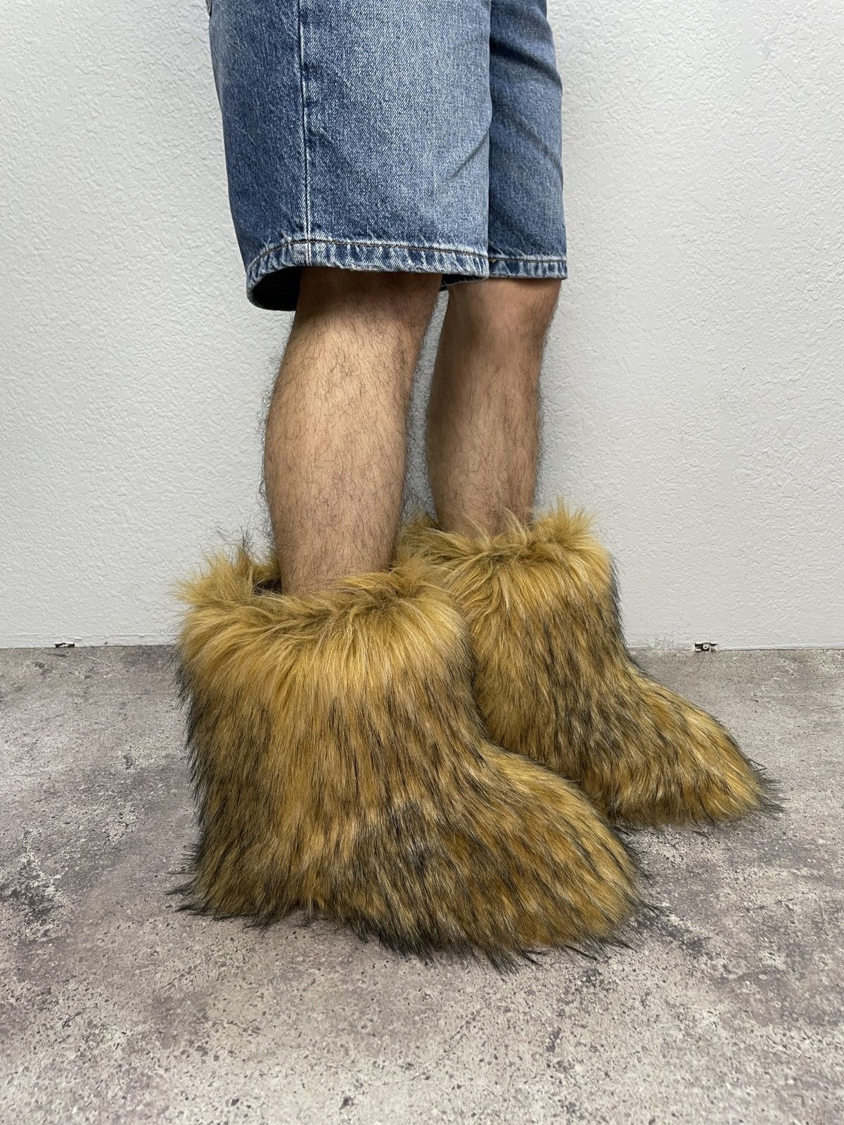 If Six Was Nine Vintage Y2K Balenciaga Style Fur Faux Leather Biker Boots Size US 9 / EU 42 - 7 Thumbnail