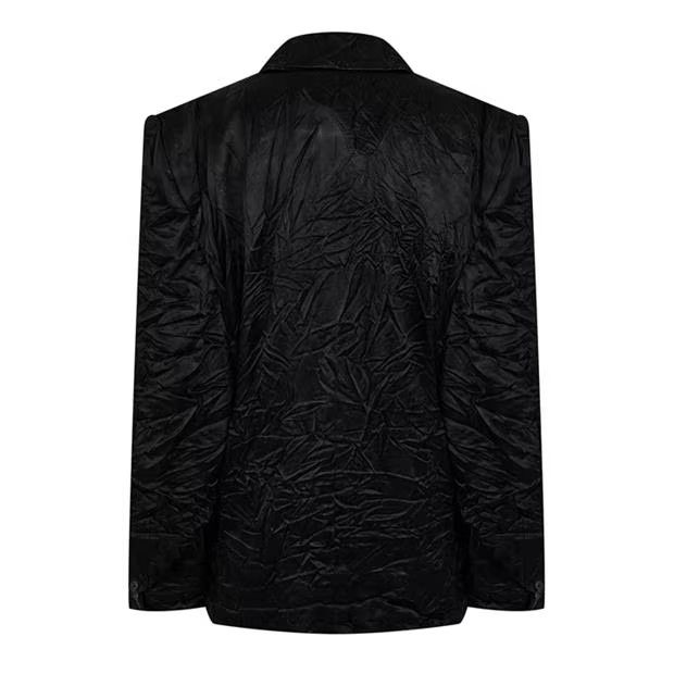 Balenciaga o1g2r1mq0924 Double Breasted Crinkled Jackets in Black Size M / US 6-8 / IT 42-44 - 2 Thumbnail