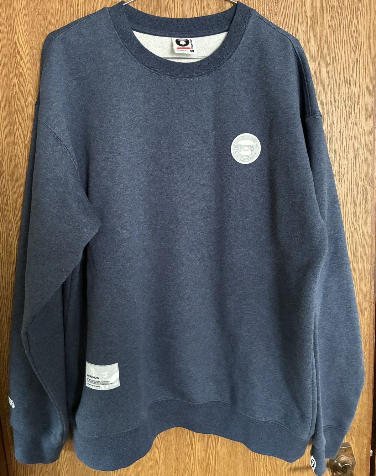 Aape AAPE by A Bathing Ape Moonface Logo Sweatshirt Navy Size L Size US L / EU 52-54 / 3 - 1 Thumbnail