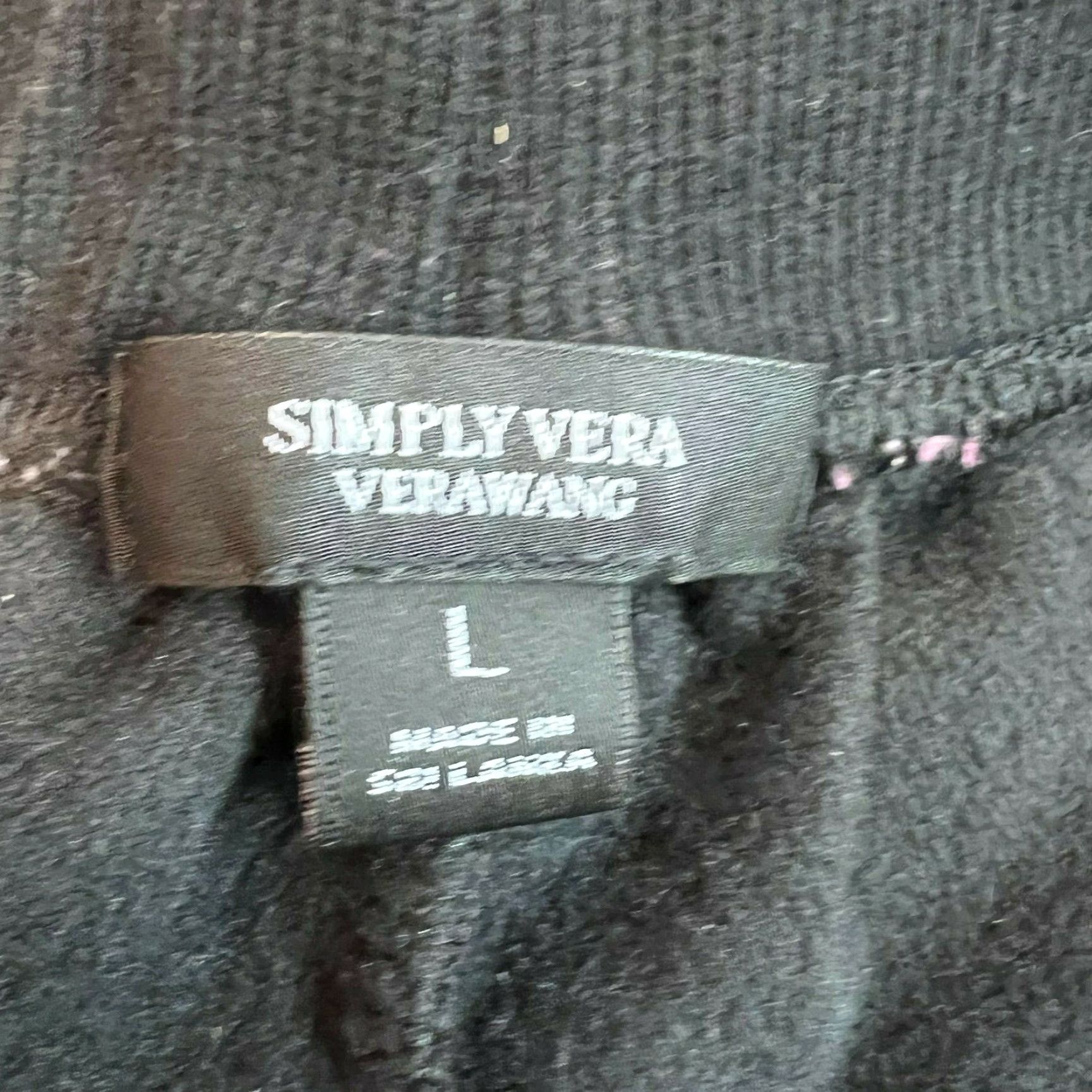 Vintage Simply Vera Vera Wang Womens Sweatpants Flat Front Elastic Waist Black Size L Size 36" / US 14 / IT 50 - 6 Thumbnail