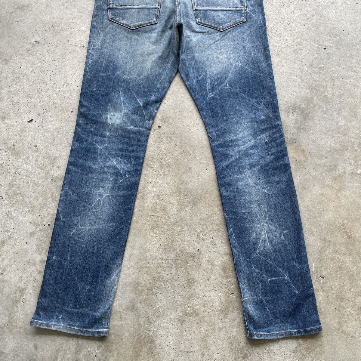 Japanese Brand × Jean × Numbers Vintage Back Number Distressed Faded Jeans Pants Denim W33 Size US 33 - 12 Thumbnail