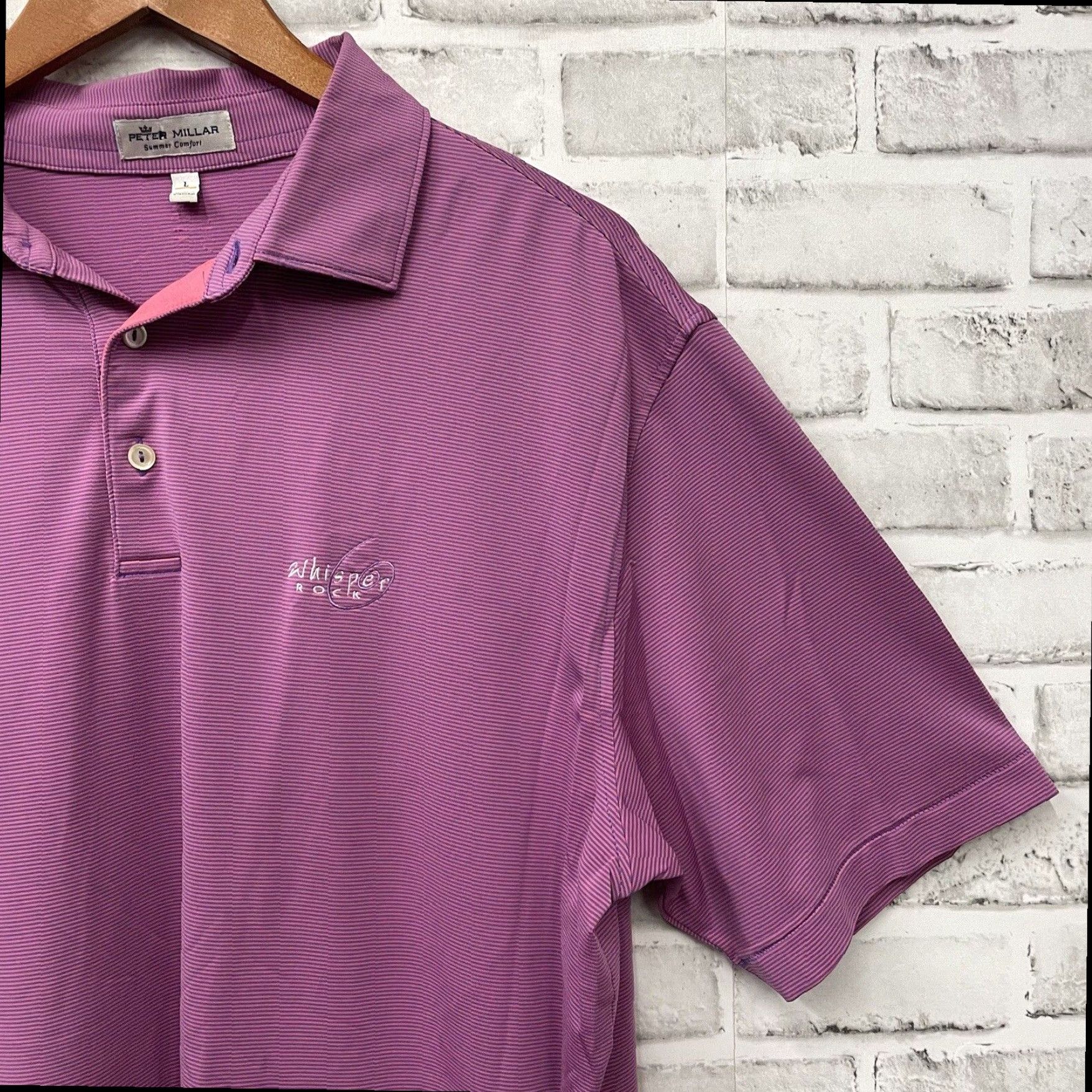 Peter Millar Peter Millar Mens Striped Polo Shirt Pink Summer Comfort Rock Theme Large Size US L / EU 52-54 / 3 - 2 Thumbnail