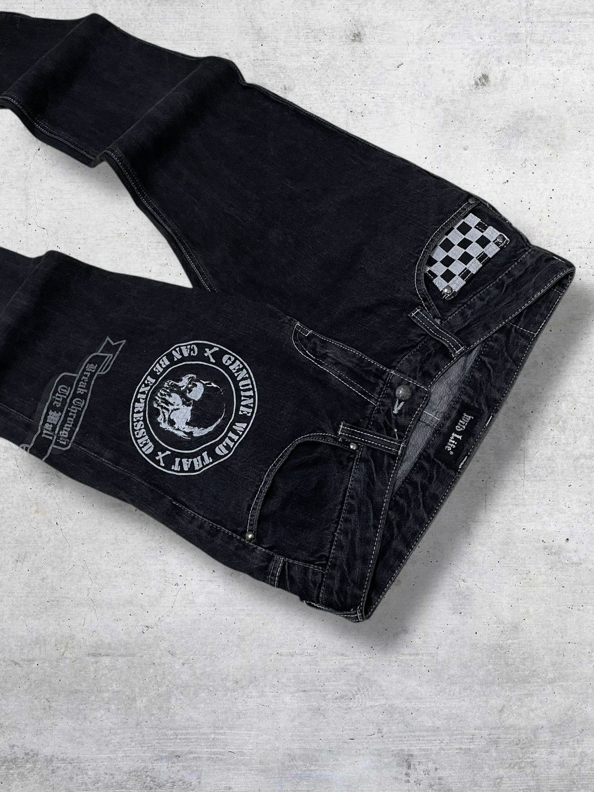 Hysteric Glamour VINTAGE SKULL PUNK ‘BREAK TO THE WALL’ JAPAN WILD LIFE DENIM Size US 31 - 5 Thumbnail