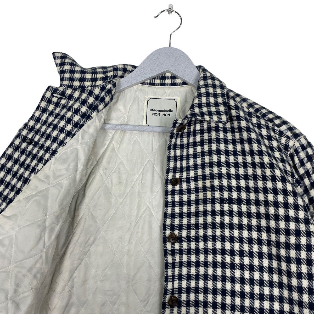Issey Miyake × Japanese Brand × Mademoiselle Non Non 💥MADEMOISELLE NON NON CHECKED BUTTON JACKET Size US M / EU 48-50 / 2 - 10 Thumbnail