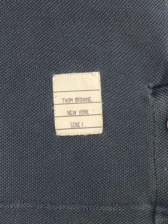 Thom Browne Thom browne Washed blue gray striped tennis print short-sle Size US S / EU 44-46 / 1 - 6 Thumbnail