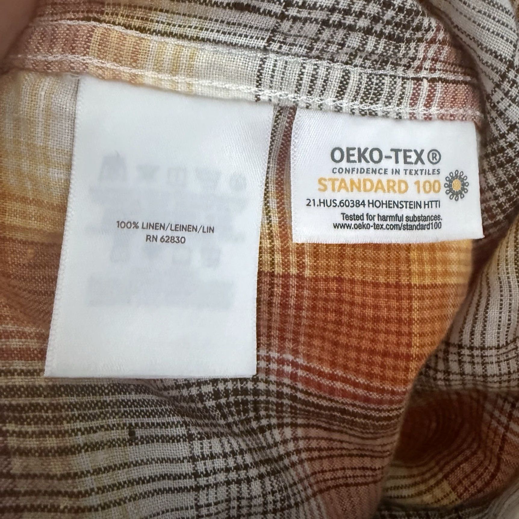 Lands' End Lands End x Blake Shelton Shirt Mens XL Orange Plaid Button Up 100% Linen Short Sleeve Size US XL / EU 56 / 4 - 4 Thumbnail