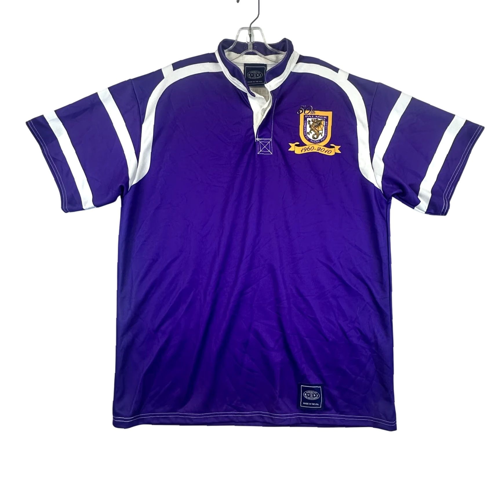 Vintage Palmer Rugby Shirt Mens 2XL 50th Anniversary 1960-2010 American Outfitters Rugby Shirt Polo Short Sleeve Solid Purple Mens 2XL Size US XXL / EU 58 / 5 - 2 Thumbnail