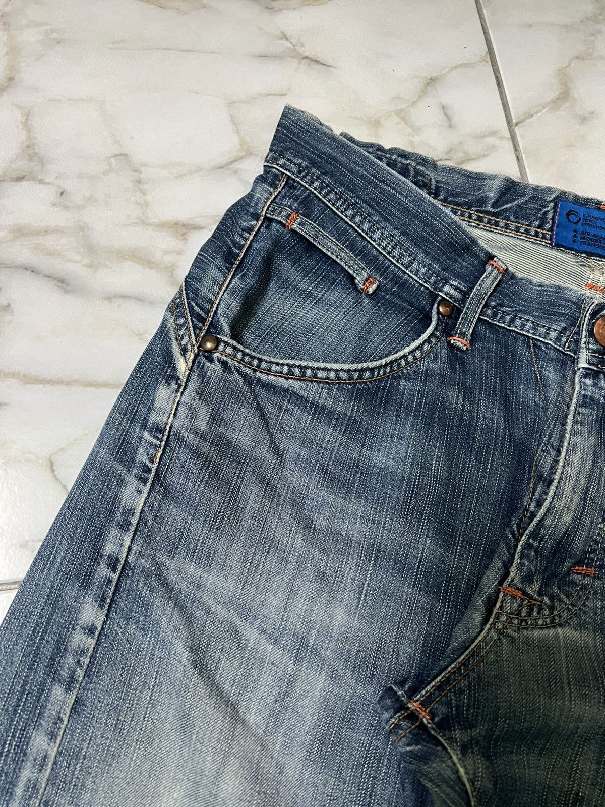 14th Addiction × Edwin × If Six Was Nine 💥Baggy💥Vintage Edwin E-Function Washed Distress Jean Size US 34 / EU 50 - 7 Thumbnail