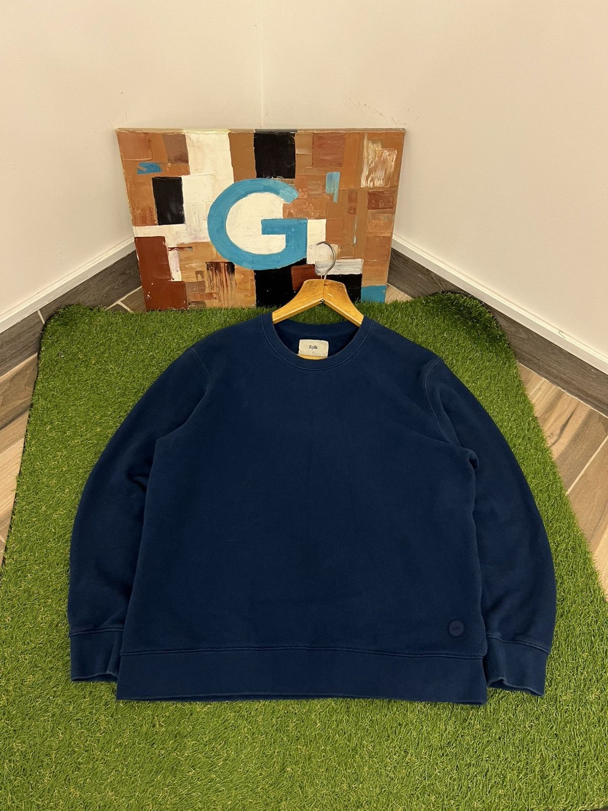 Other Vintage Folk Basic Sweatshirt Logo Blie Size XL Y2K Size US XL / EU 56 / 4 - 1 Thumbnail