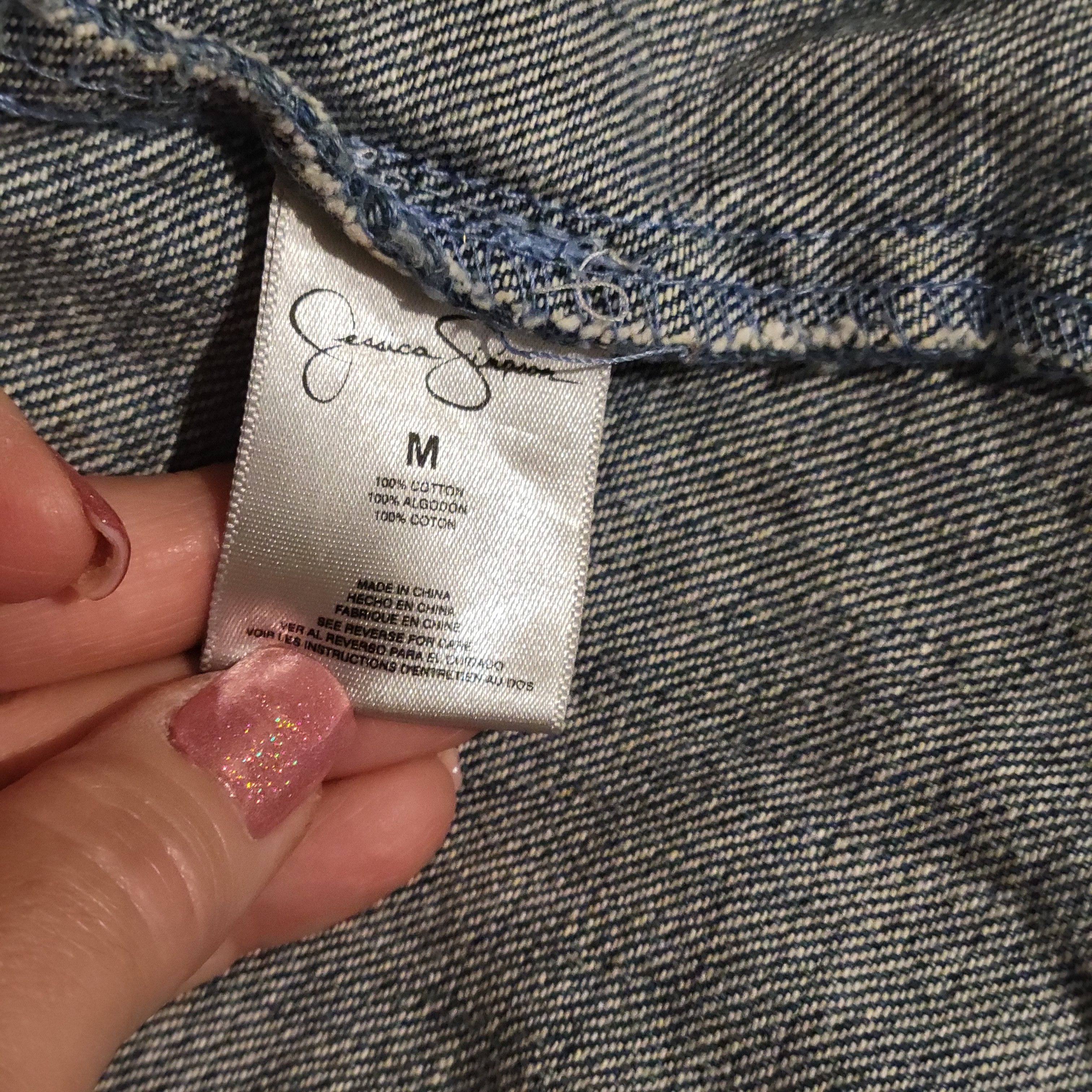 Jessica Simpson Jessica Simpson Distressed Faded Blue Denim Jean Jacket Size M / US 6-8 / IT 42-44 - 16 Thumbnail