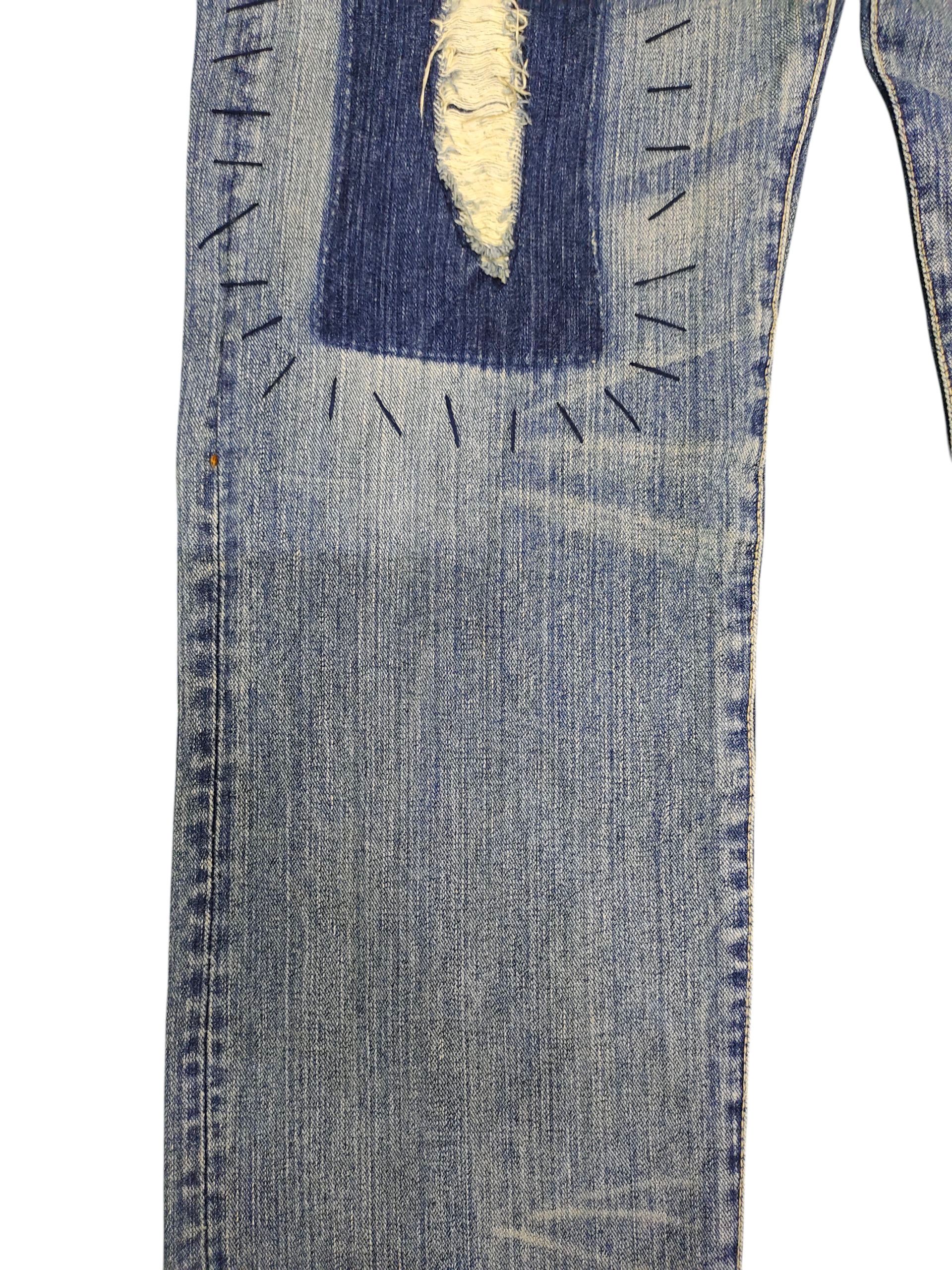 Comme des Garcons × Undercover Exhibitionist Japan Boro Sashiko Patchwork Distressed Jeans Size US 32 / EU 48 - 4 Thumbnail