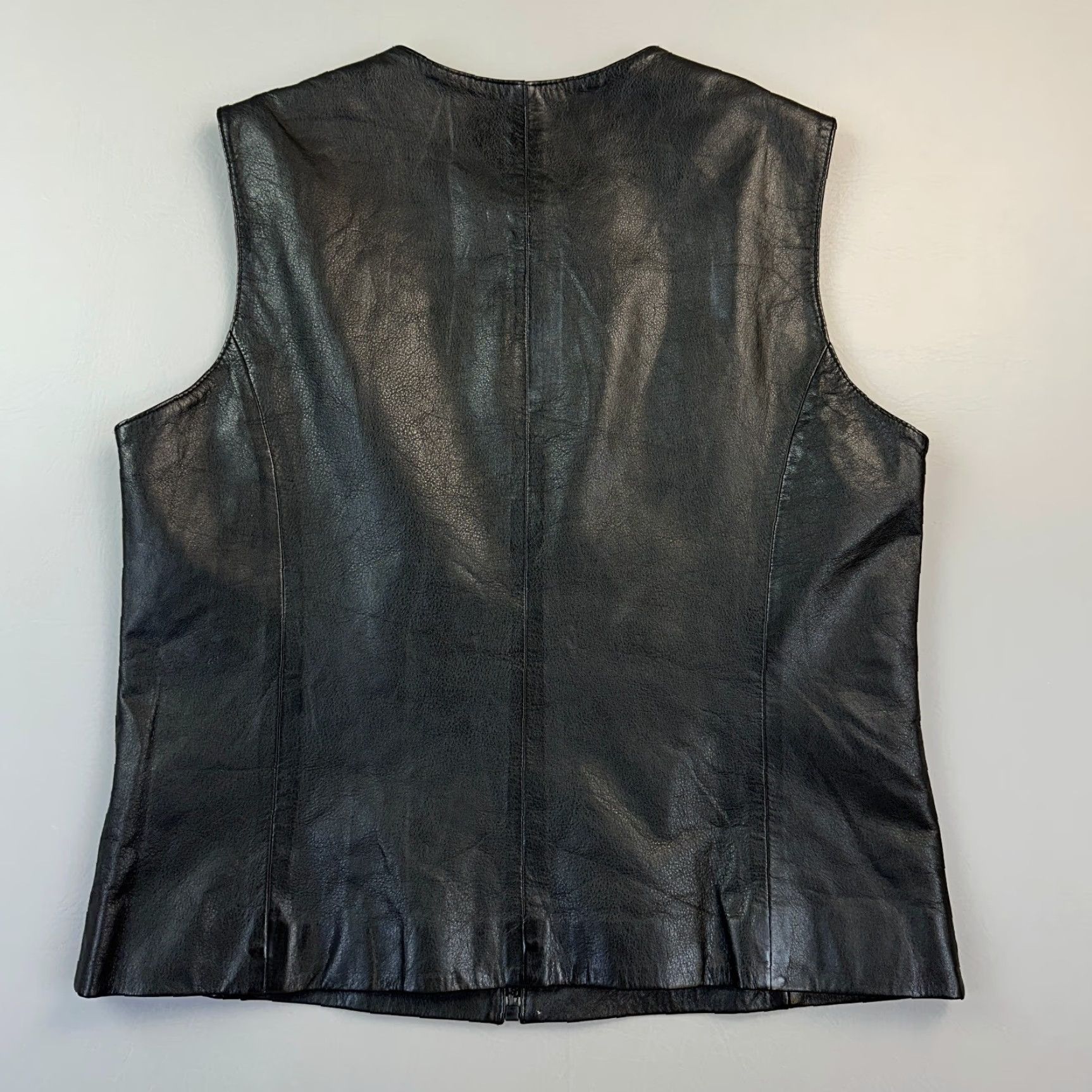 Preston & York VINTAGE Preston & York Vest Women's 12 Black Leather Full Zip Minimalist Casual Size XL / US 12-14 / IT 48-50 - 6 Thumbnail