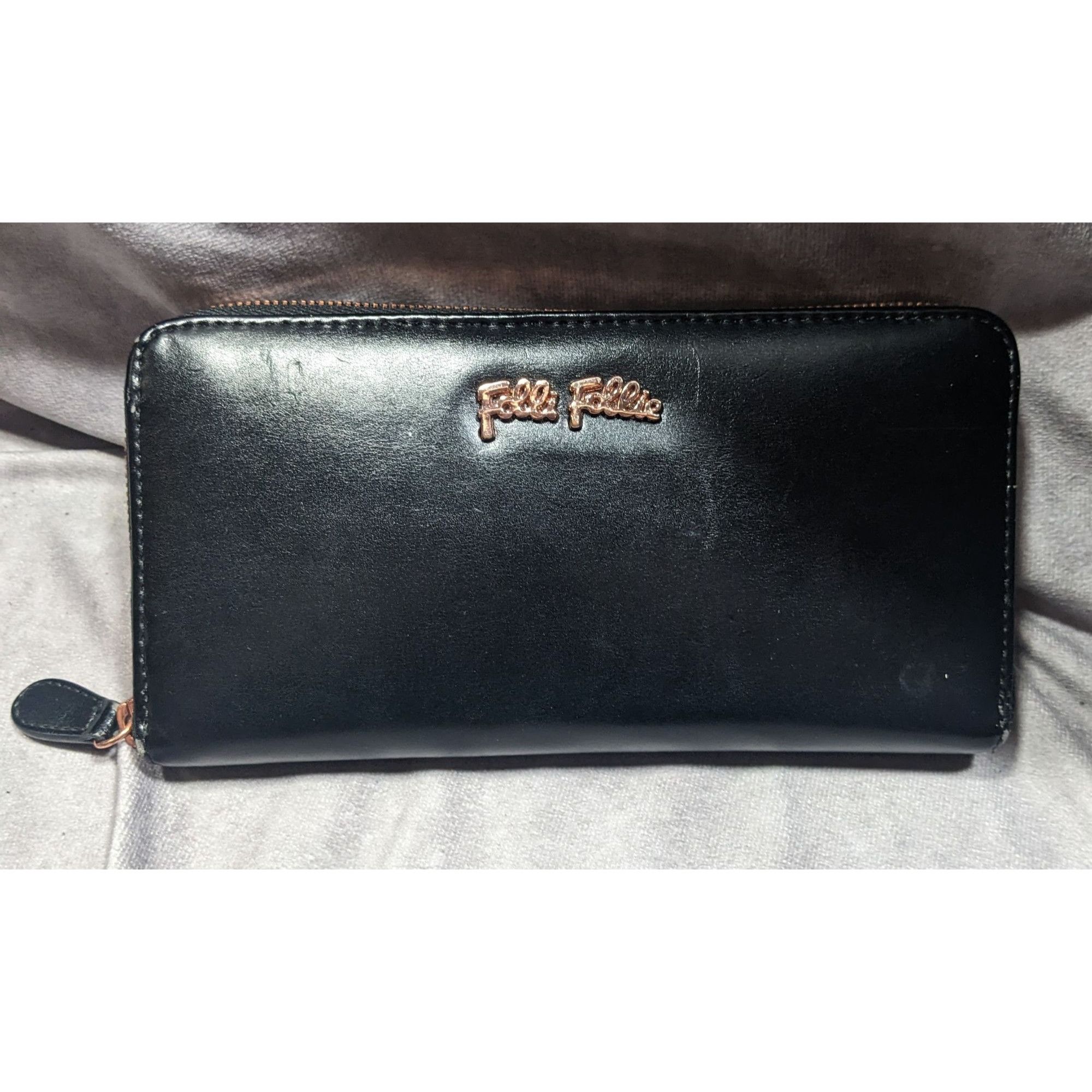 Other Folli Follie Black Leather Zip Wallet With Rose Gold Tone Ac Size ONE SIZE - 6 Thumbnail