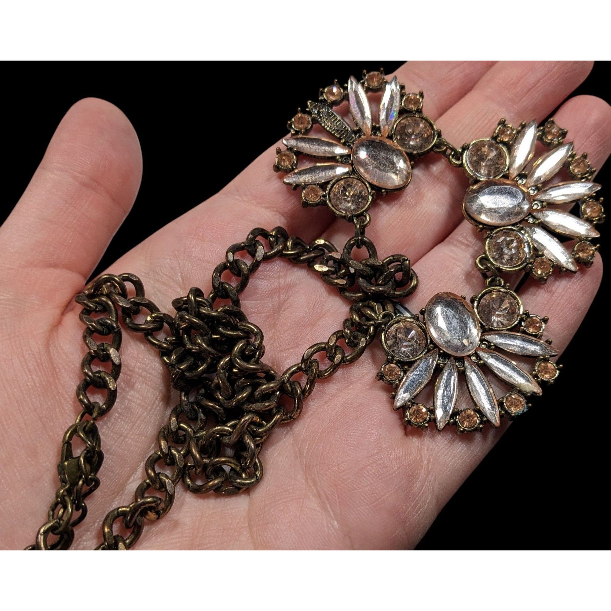Other Funky Glam Y2K Style Floral Gemmed Statement Necklace (Missi Size ONE SIZE - 4 Thumbnail