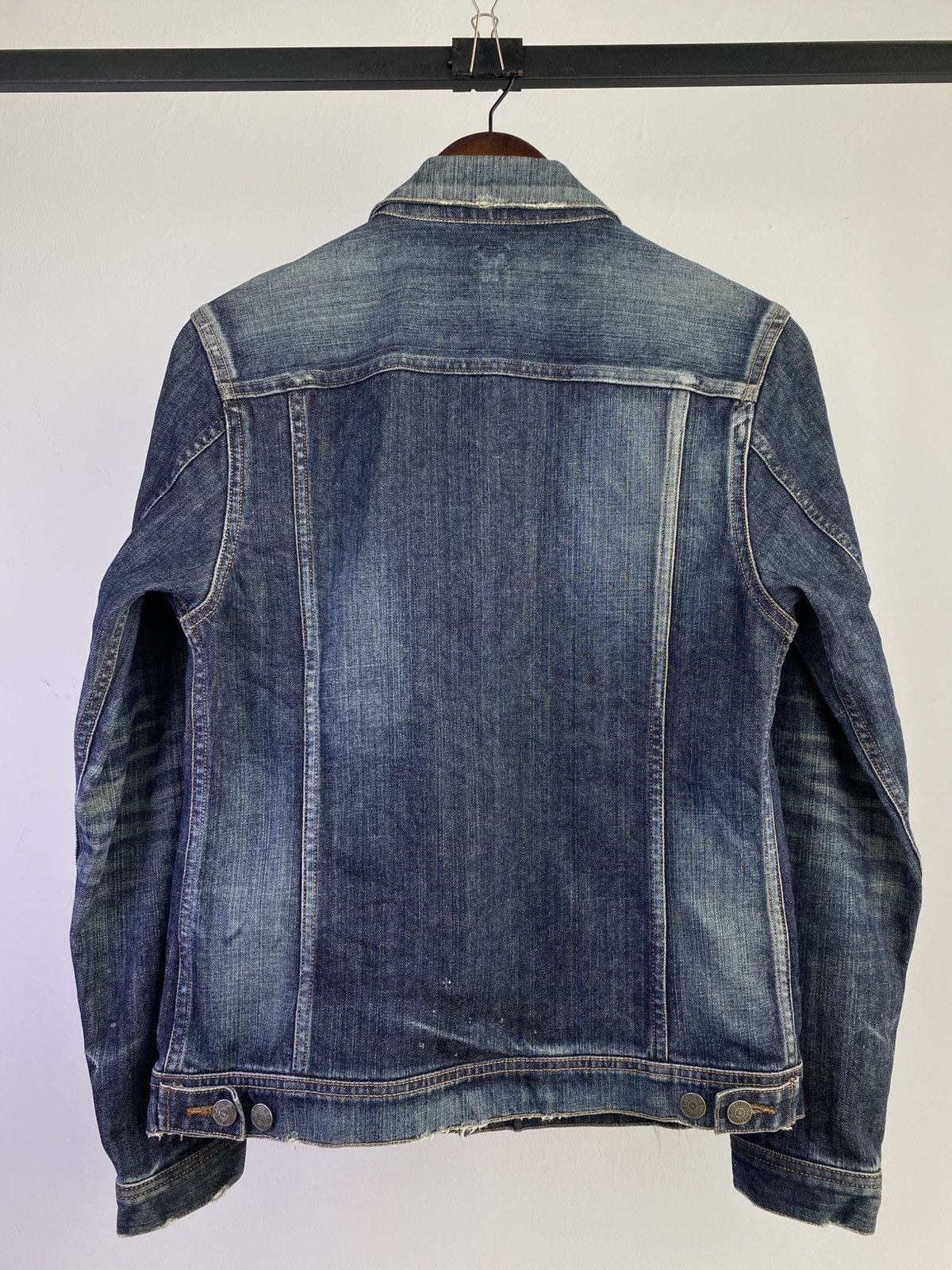 Ego Tripping Ego Tripping Distressed Denim Trucker Jacket Japan Size US S / EU 44-46 / 1 - 2 Thumbnail