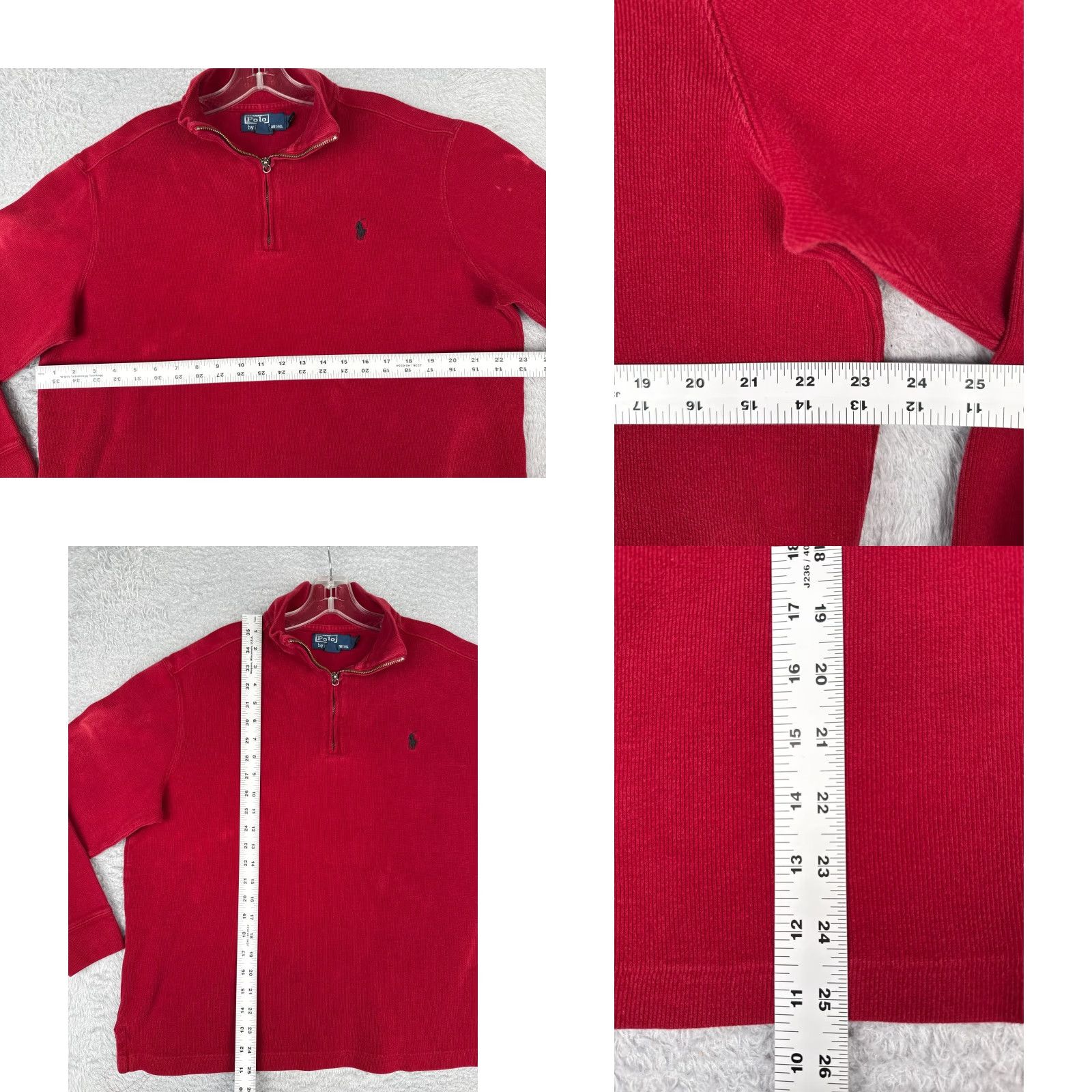 Polo Ralph Lauren Polo Ralph Lauren Sweater Shirt Men L Red 1/4 Zip Mock Neck Long Sleeve Cotton Knit Size US L / EU 52-54 / 3 - 8 Thumbnail