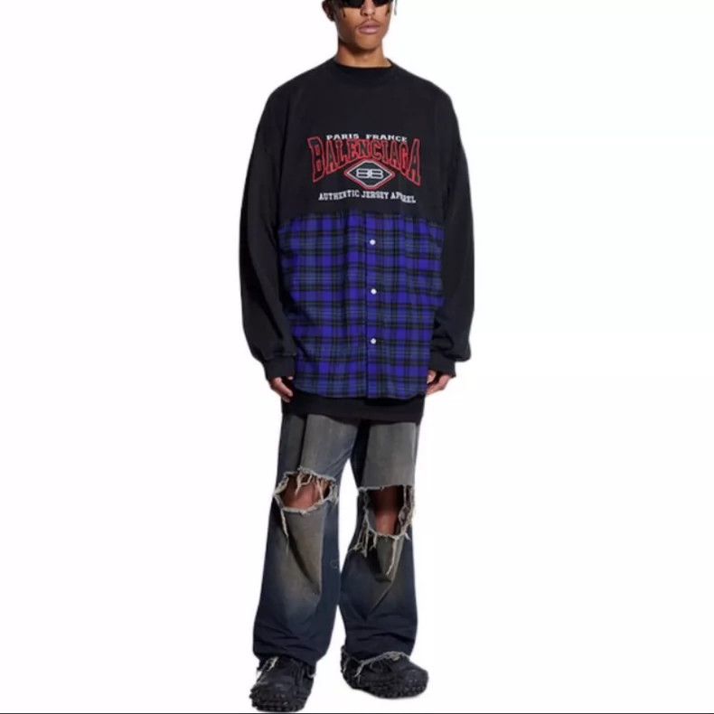 Balenciaga Balenciaga FW22 Embroidered logo printed patchwork long-sle Size US S / EU 44-46 / 1 - 8 Thumbnail