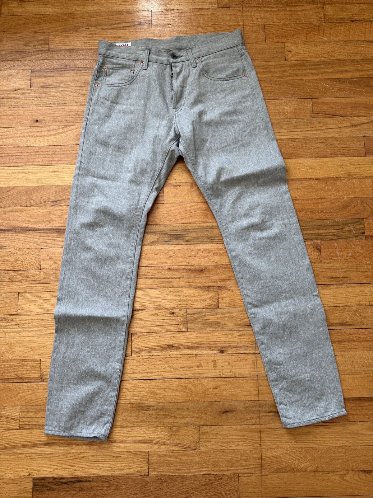 Oni ONI 622-Moku "Heather Grey" 11oz Selvedge Relaxed Tapered Size US 30 / EU 46 - 1 Thumbnail