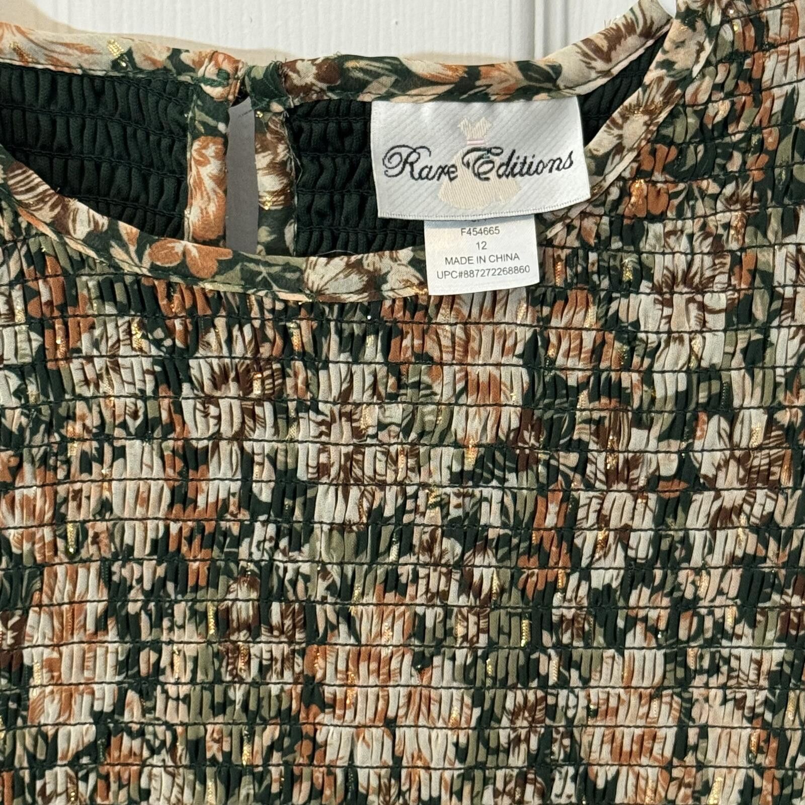 Other NWT Rare Editions Size 12 Olive Floral Dress Size ONE SIZE - 2 Thumbnail