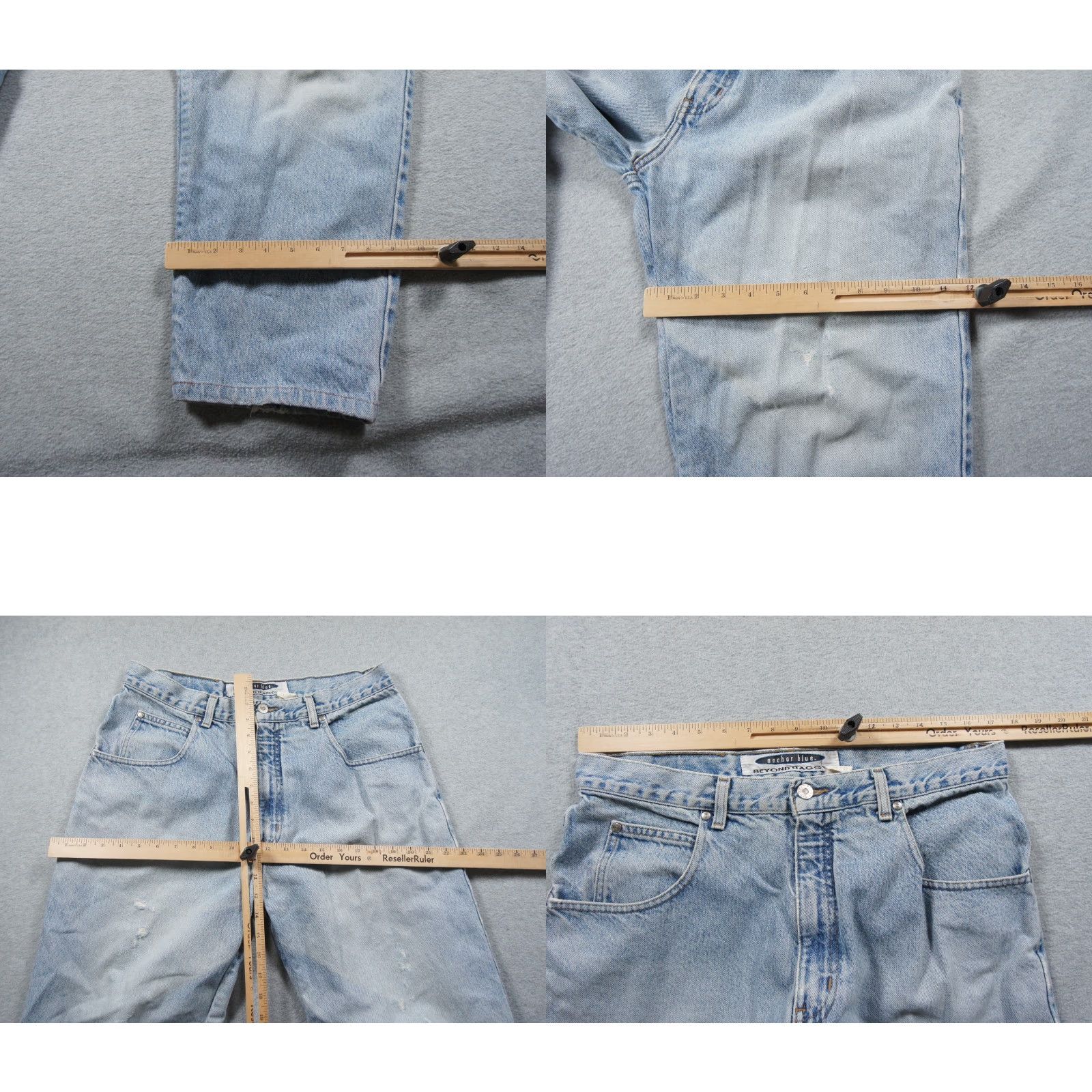 Anchor Blue VINTAGE Anchor Blue Jeans Mens 36x25 Blue Denim Pants Baggy Grunge Y2K Jeans Men 5-Pocket Distressed Mid Rise Blue Denim Size US 36 / EU 52 - 9 Thumbnail