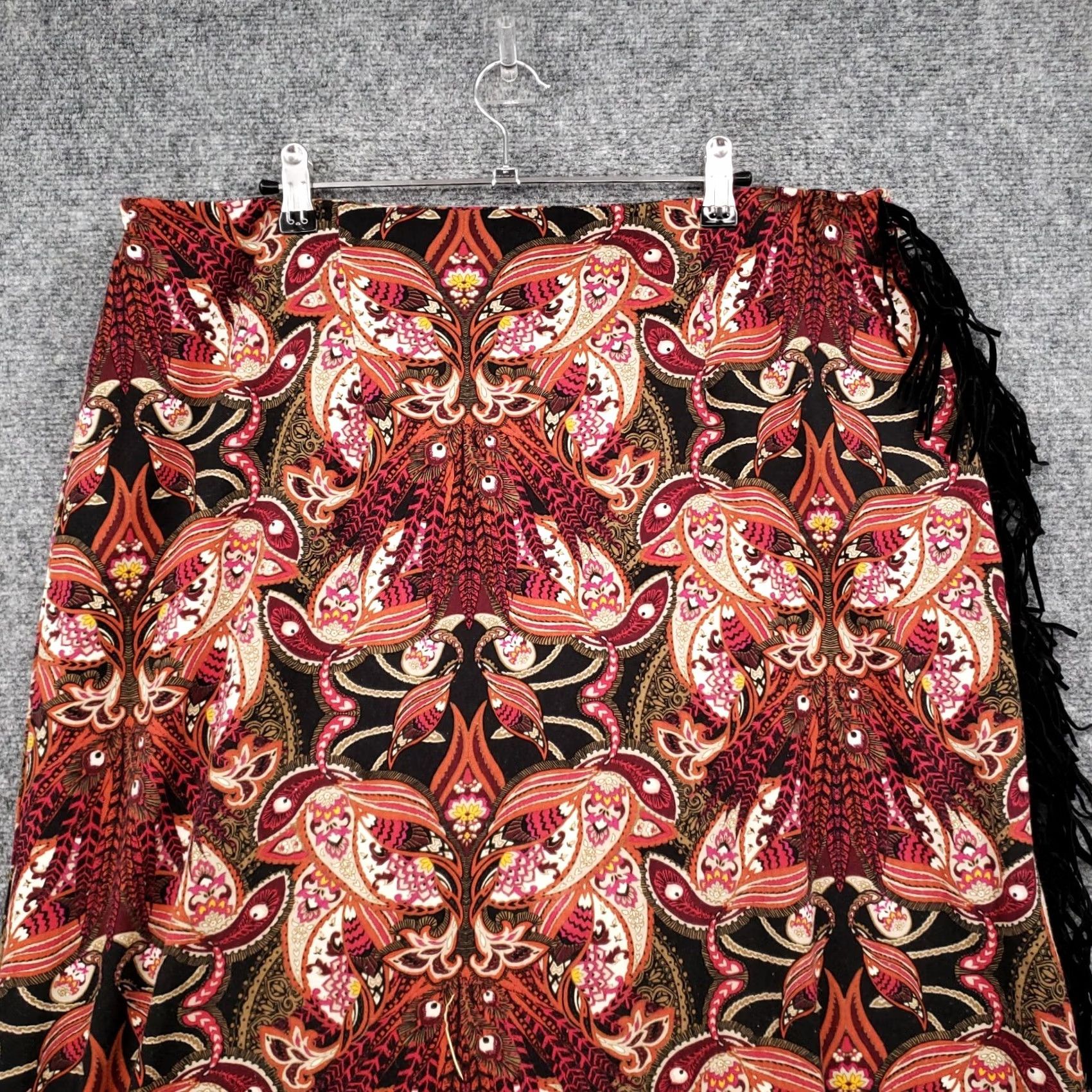 Vintage Cato Skirt Womens 14/16W Plus Red Maxi A Line Floral Stretch Pull On Boho Hippie Size 36" / US 14 / IT 50 - 3 Thumbnail