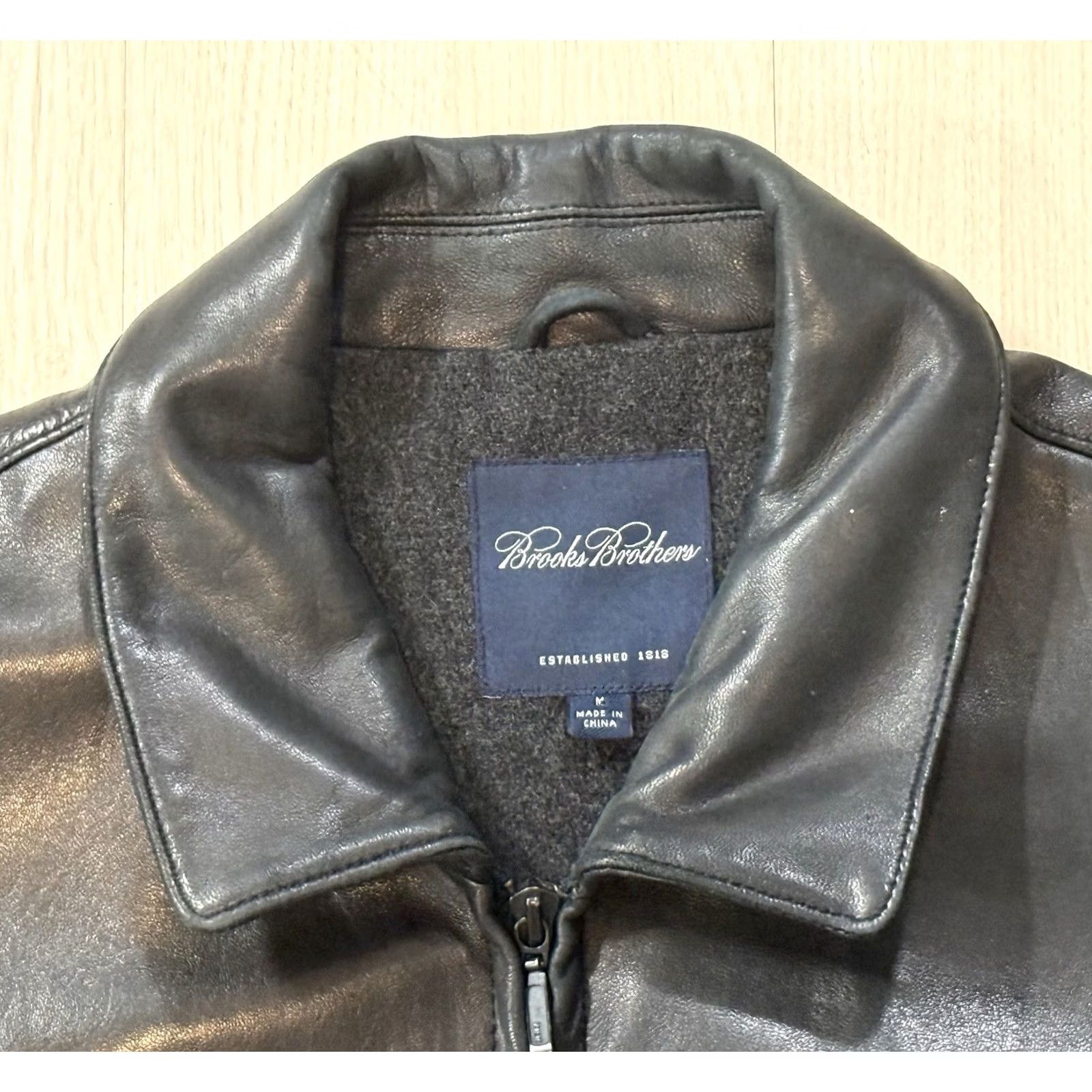 Brooks Brothers Brooks Brothers Bomber Jacket M Leather Wool Lined Black Zip Mens Casual Size US M / EU 48-50 / 2 - 5 Thumbnail