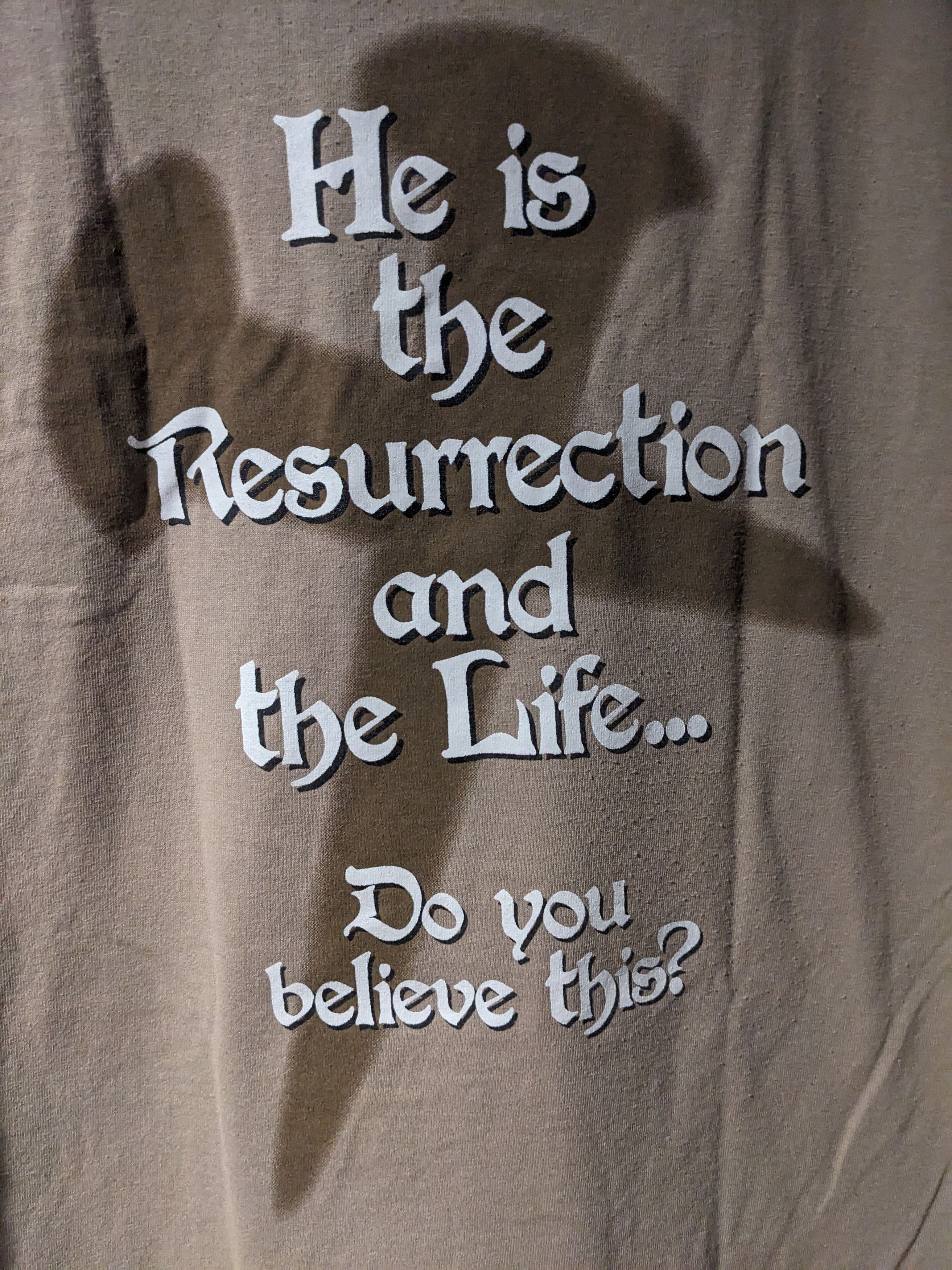 Vintage Vintage 90s He is the Resurrection and the Life T-Shirt Size US L / EU 52-54 / 3 - 2 Thumbnail