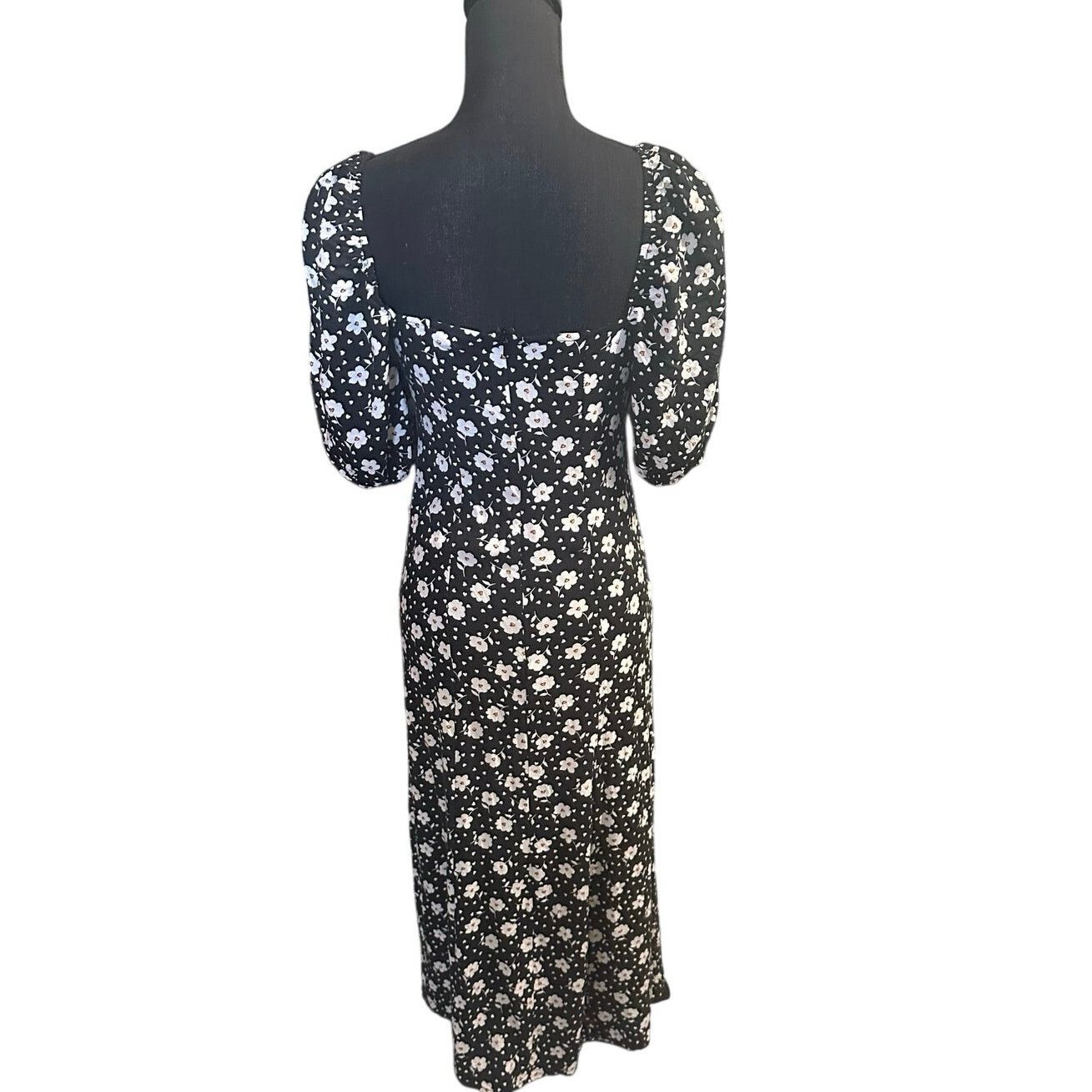 Asos ASOS Design Puff Sleeve Midi Split Dress Floral Print Size M / US 6-8 / IT 42-44 - 4 Thumbnail