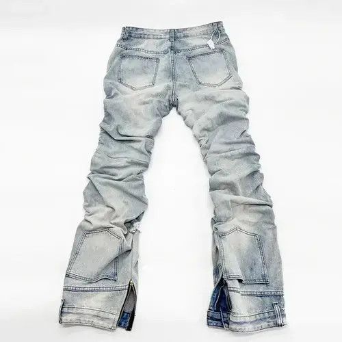 VIBE Long ripped inverted jeans with pleats Size US 32 / EU 48 - 2 Thumbnail