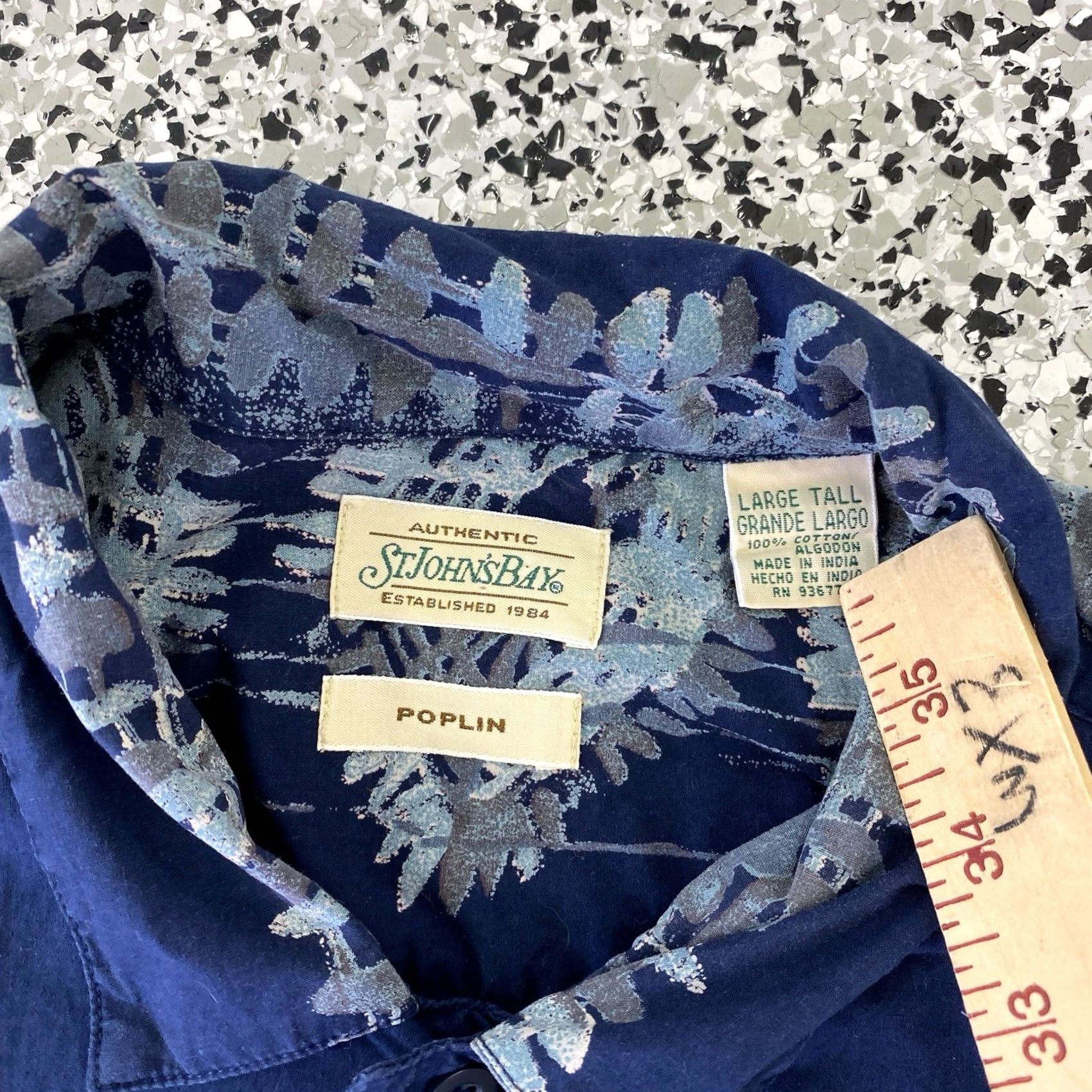 Vintage VINTAGE St. Johns Bay Hawaiian Shirt Silk Blue Floral" Size US L / EU 52-54 / 3 - 3 Thumbnail