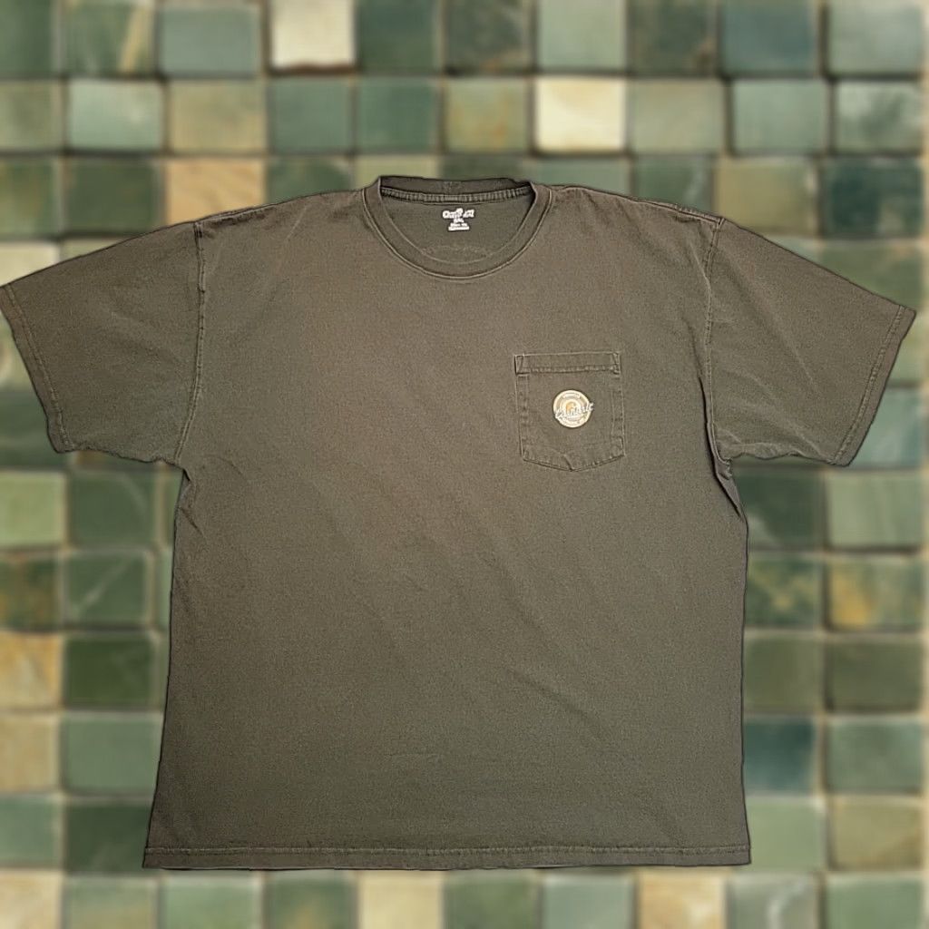 Carhartt VINTAGE Carhartt Shirt Mens XXL Olive Green Short Sleeve Work Pocket K209 Graphic TEE Size US XXL / EU 58 / 5 - 1 Thumbnail
