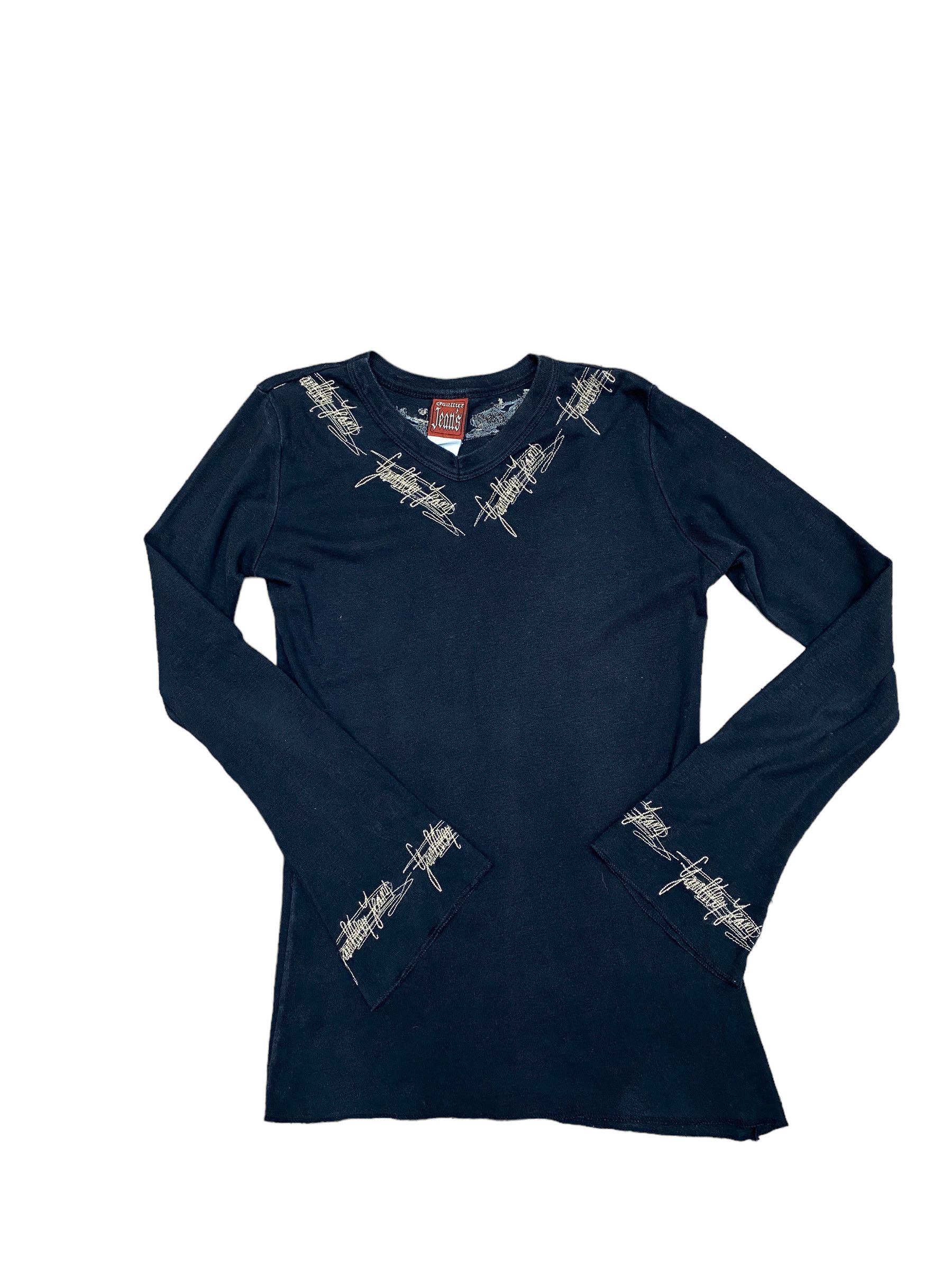 Image of Jean Paul Gaultier Jpg Black Gaultier’S Signature Longsleeves, Women's (Size Small)