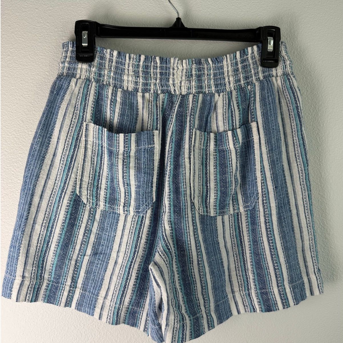 Briggs & Riley NWT Briggs Blue Stripe Linen Shorts, Sz Small Size 28" / US 6 / IT 42 - 4 Thumbnail