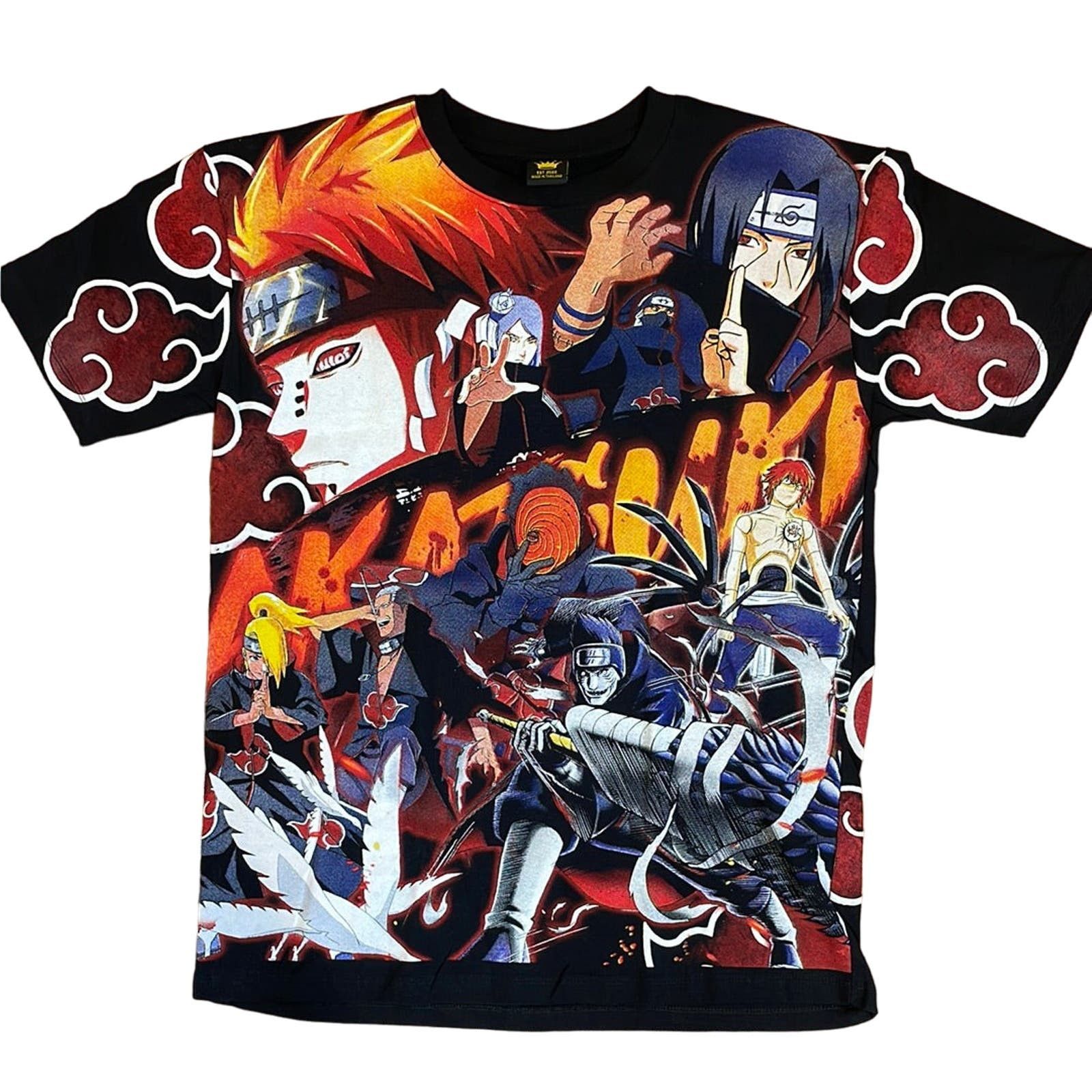 image of Vintage Naruto Aop Shirt XL in Black, Men's