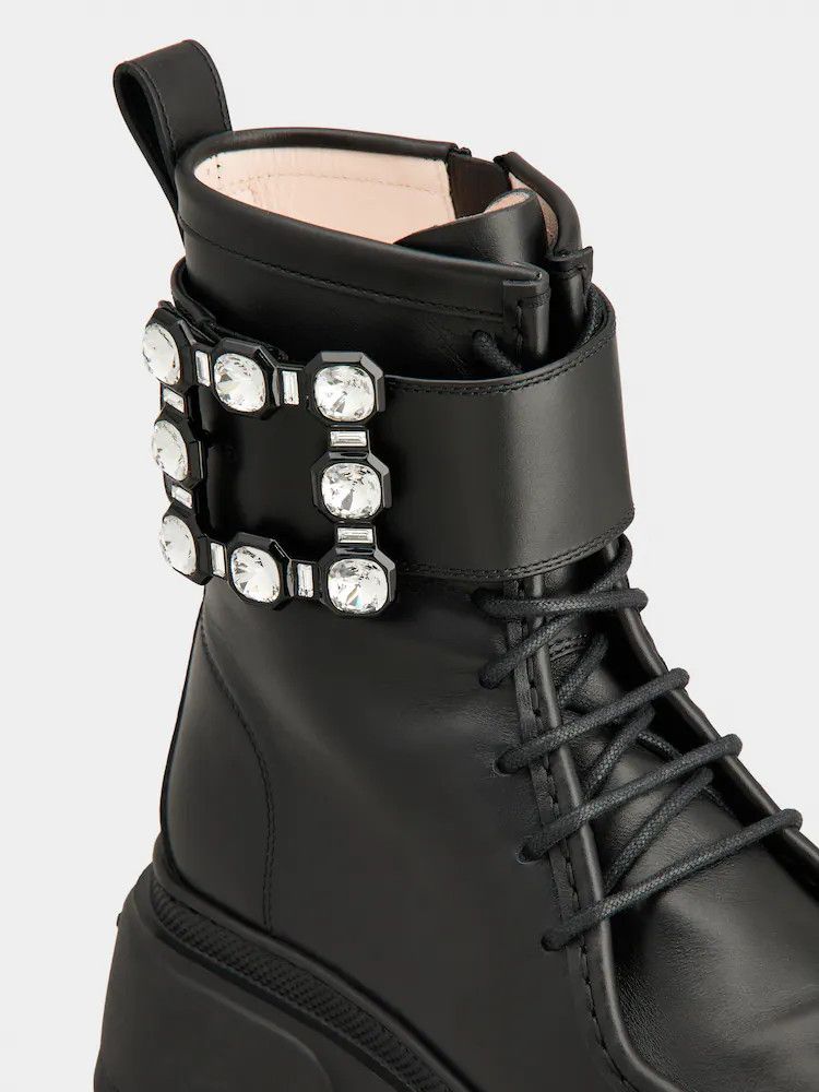 Roger Vivier o1s22i1n0824 Wallaviv Leather Ankle Boots in Black Size US 6 / IT 36 - 3 Thumbnail