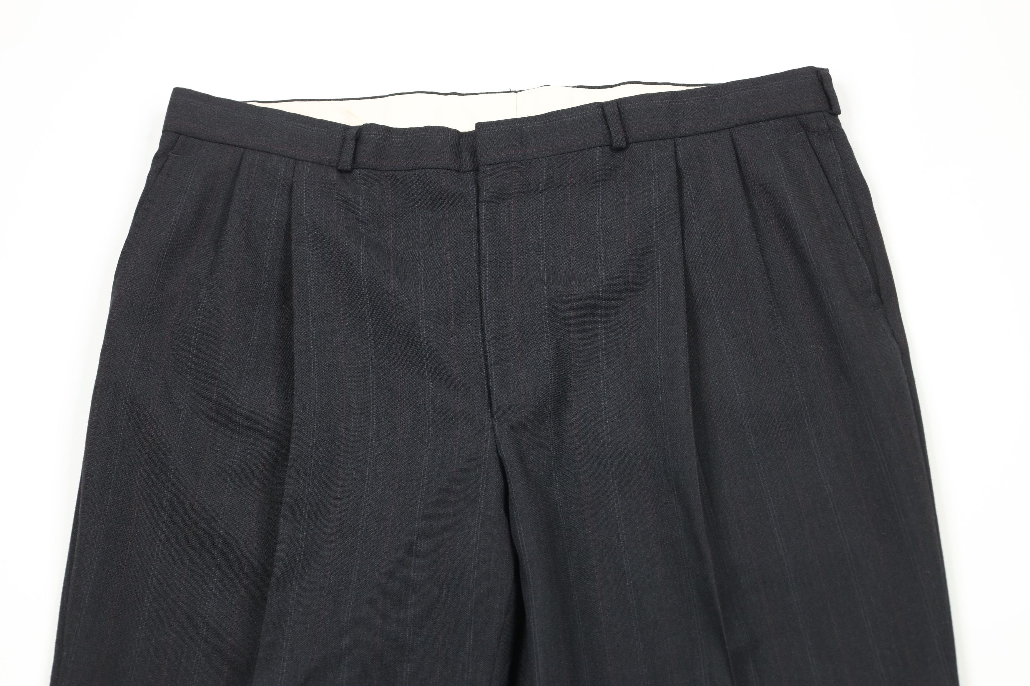 Vintage Vintage 70s Streetwear Striped Pleated Wide Leg Chino Pants Size US 40 / EU 56 - 2 Thumbnail