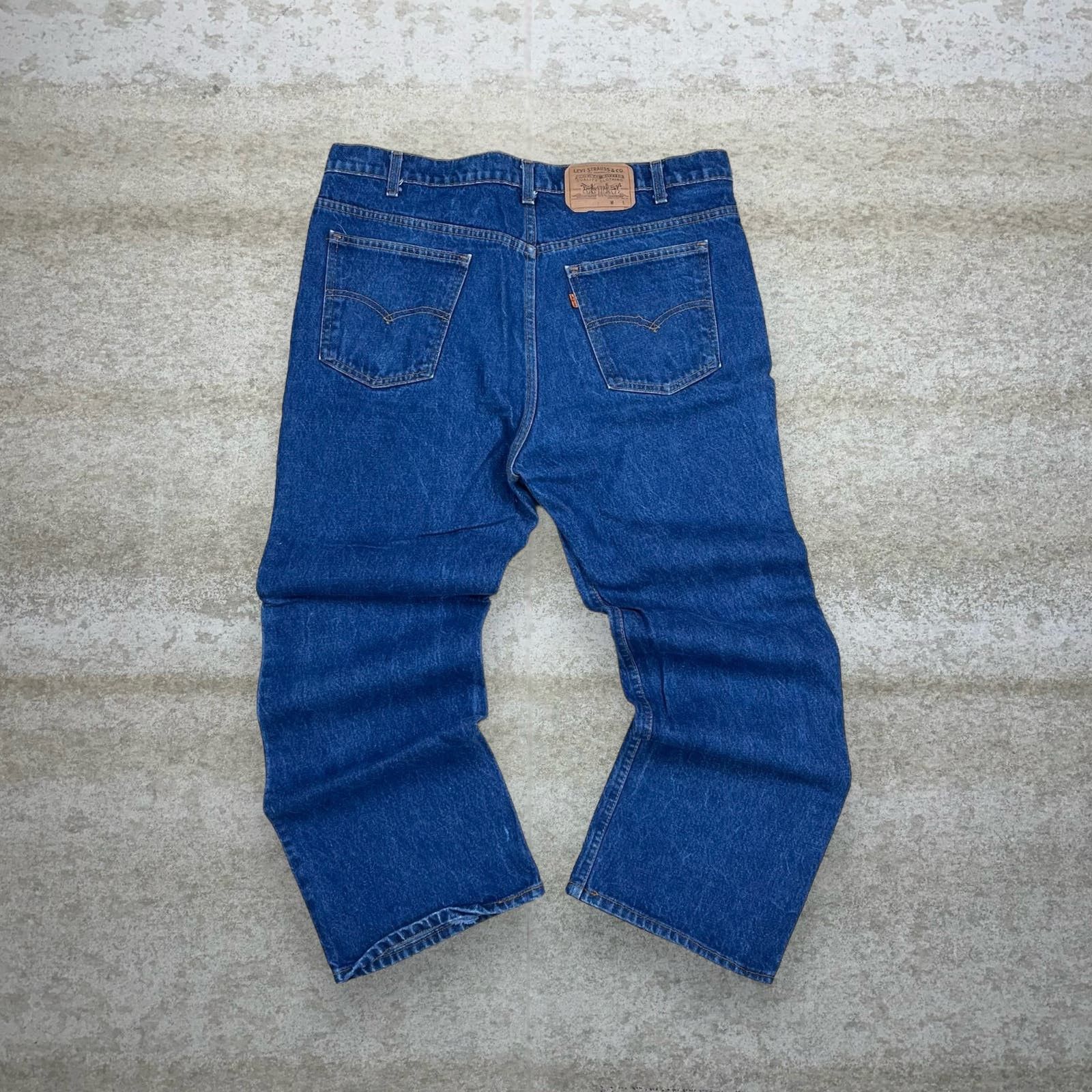 image of Crazy Vintage 70's Levis 517 Jeans Bootcut Orange Tab in Blue, Men's (Size 40)