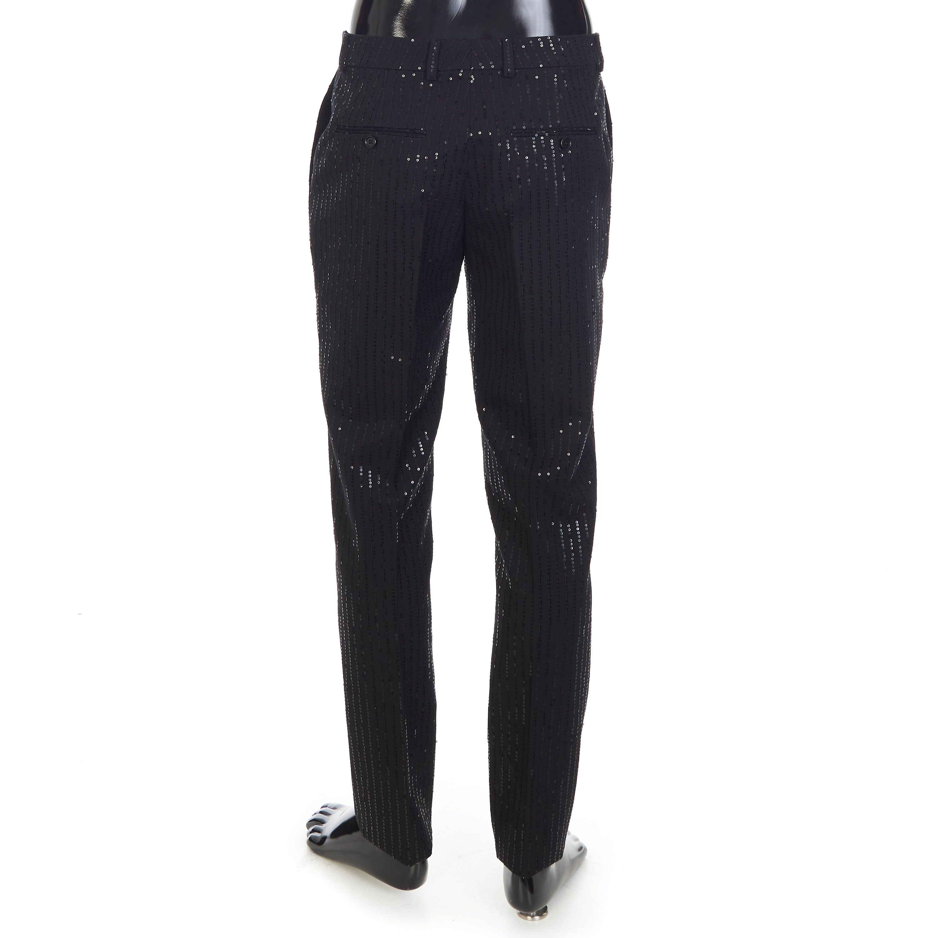 Celine Classic Pants In Sequin Embroidered Wool Gabardine Size US 34 / EU 50 - 5 Thumbnail