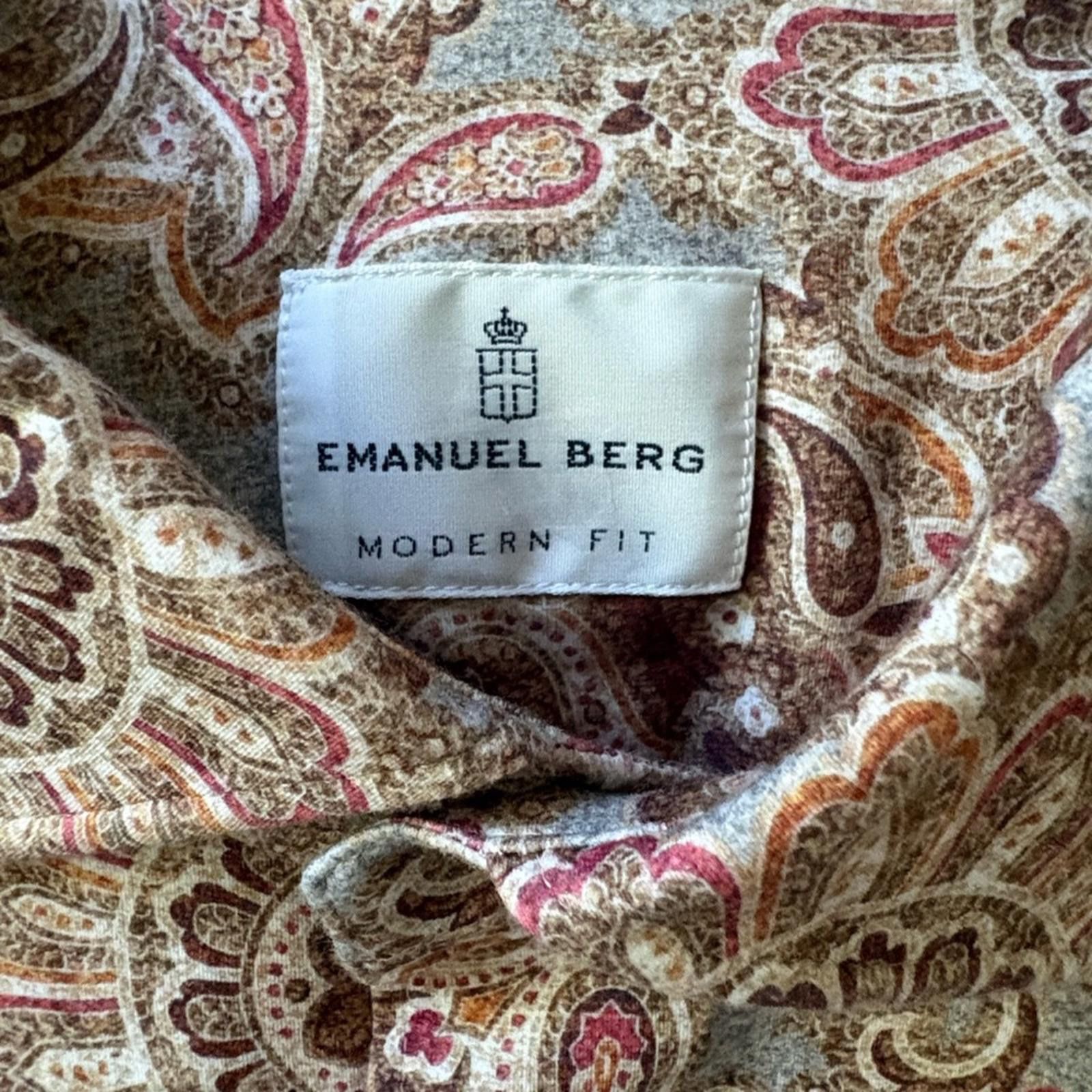 Other Emanuel Berg Luxury Modern Fit Jersey Knit Paisley Shirt Size US L / EU 52-54 / 3 - 10 Thumbnail