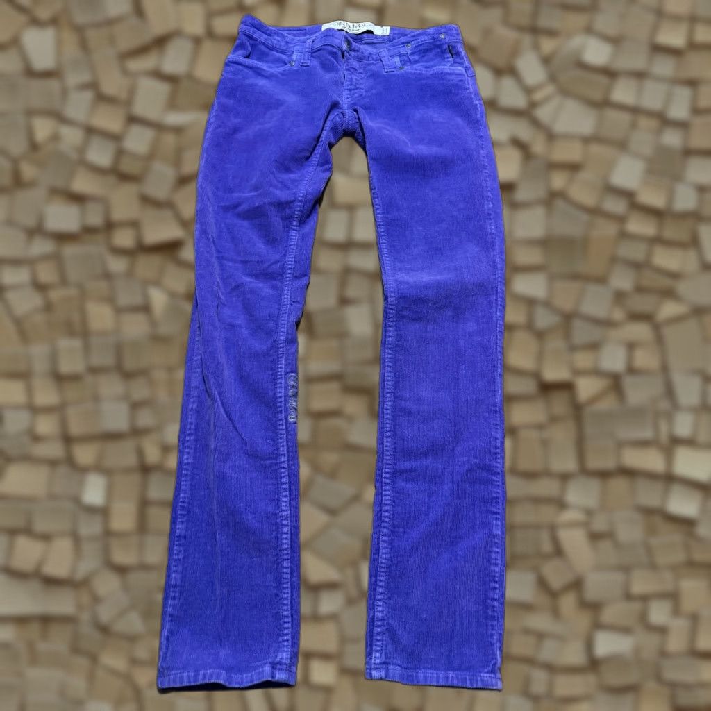 Denime Nikita Denim Pants Womens 29 Purple Corduroy Low Rise Pants Casual Bohemian Regular Inseam 30in Size 29" - 1 Thumbnail
