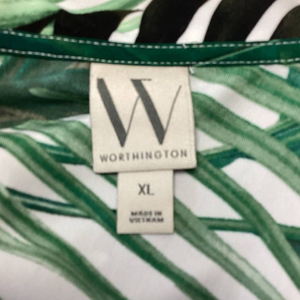 Worthington Worthington Womens XL Short Sleeve 100% Polyester Shirt Size XL / US 12-14 / IT 48-50 - 4 Thumbnail