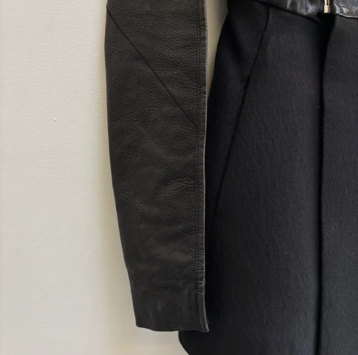 Rick Owens Rick Owens FW10 Rick Owens ‘GLEAM’ Long Leather Wool Jacket Size M / US 6-8 / IT 42-44 - 8 Thumbnail