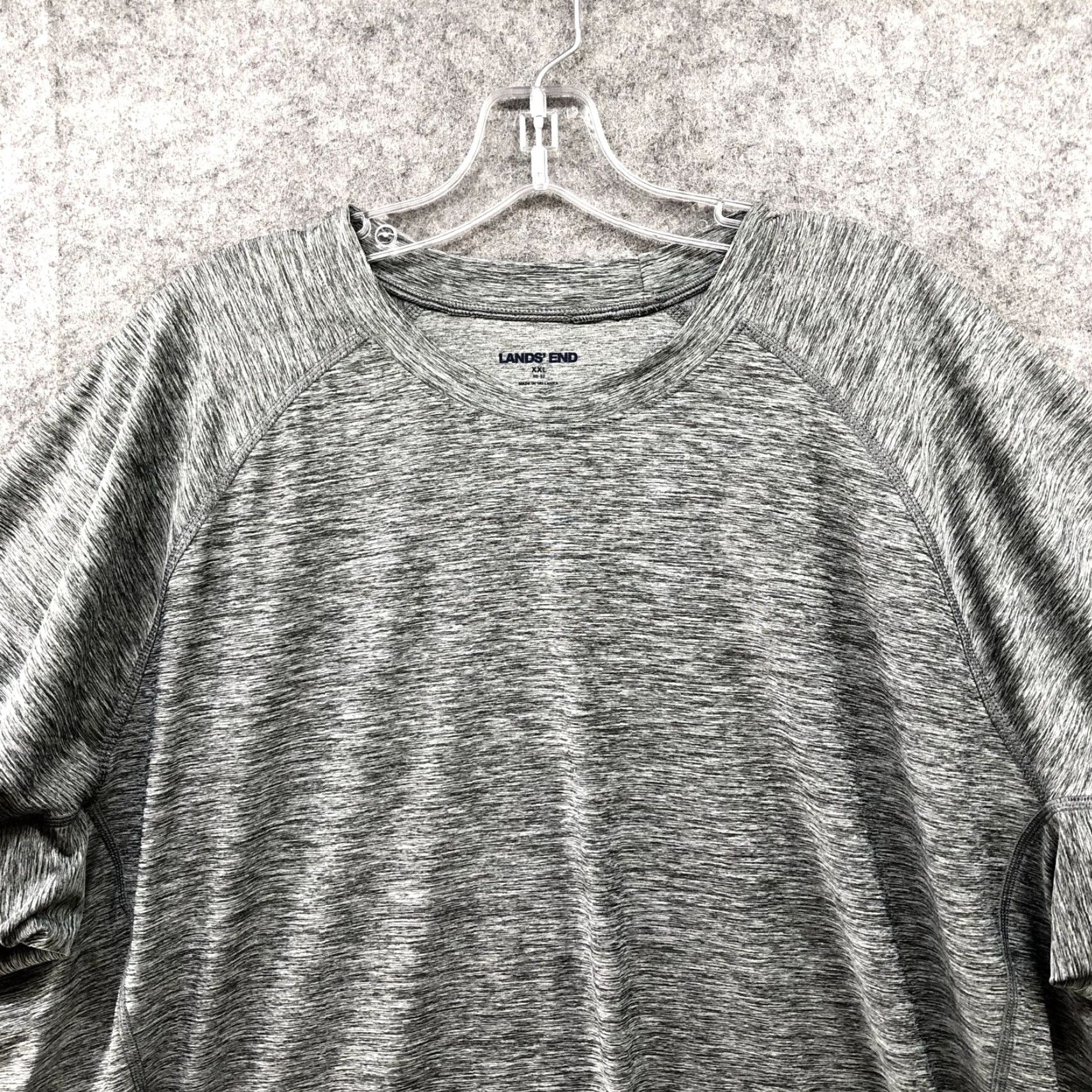 Lands' End Lands' End Active T Shirt Mens XXL Short Sleeve Heather Gray Crewneck Quick Dry Size US XXL / EU 58 / 5 - 3 Thumbnail