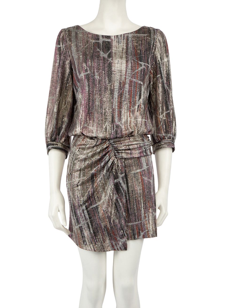 image of Ba Sh Metallic Foiled Open Back Mini Dress, Women's (Size Small)