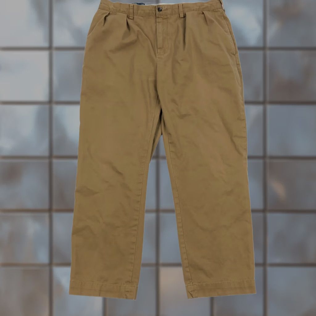 Polo Ralph Lauren Ralph Lauren Polo Ethan Pants Mens 35x30 Khaki Beige Classic Straight Pleated 35 Inseam Cotton Canvas Pocket Slashy N/A Size US S / EU 44-46 / 1 - 1 Thumbnail