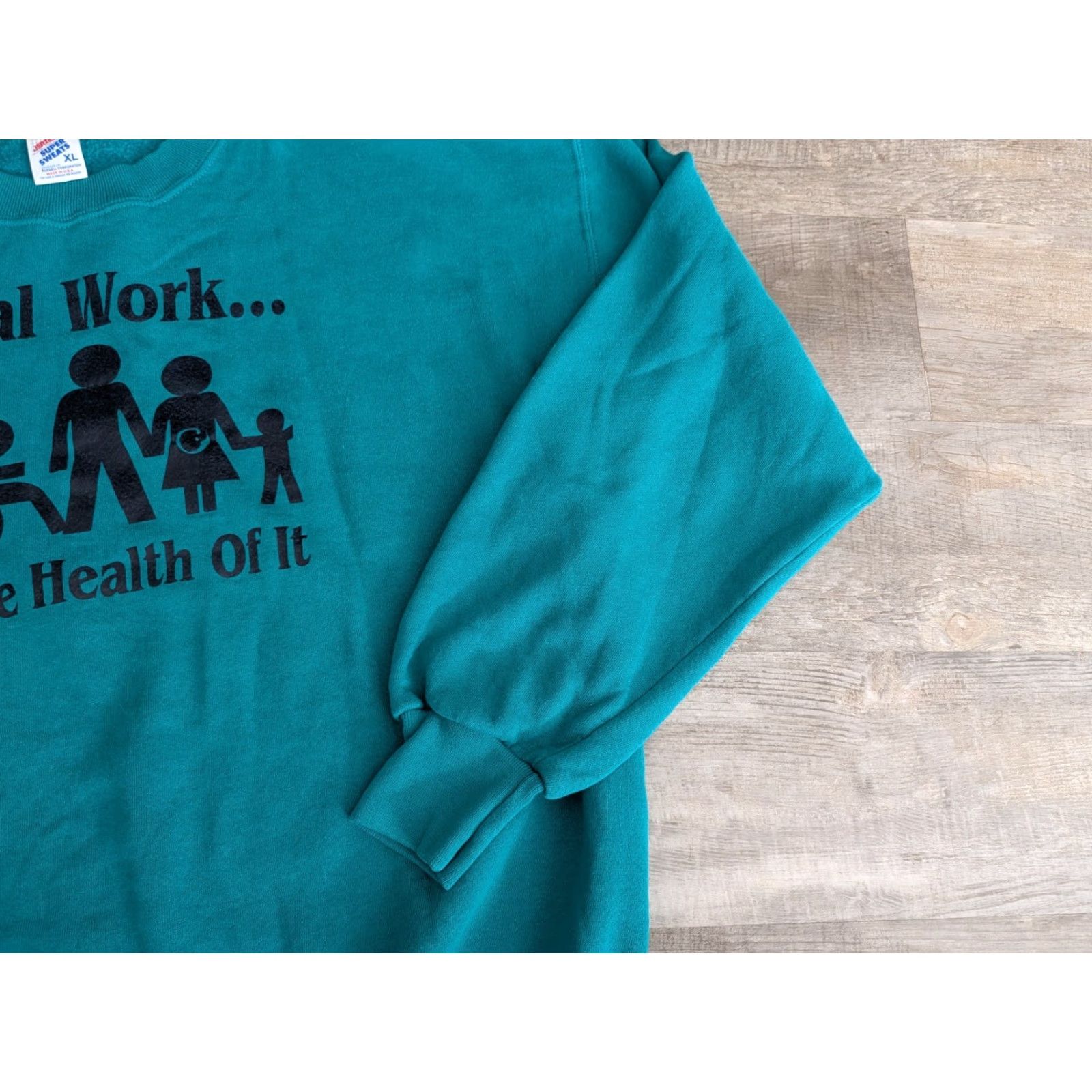 Jerzees Vtg Jerzees Super Sweats Sweatshirt USA Social Work For The Health Of It XL Size XL / US 12-14 / IT 48-50 - 3 Thumbnail
