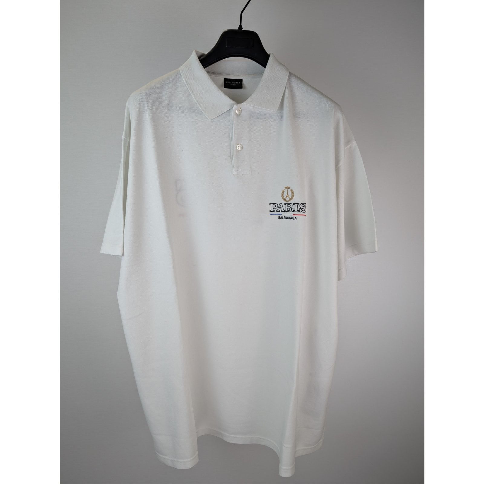 Balenciaga o1rshd1 Champion City Pique Polo Shirt in Dirty White Size US XXL / EU 58 / 5 - 10 Thumbnail