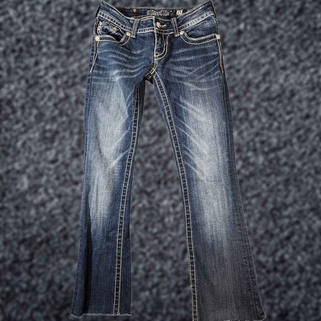 Miss Me VINTAGE Miss Me Jeans Womens 25 Blue Bootcut Low Rise Denim (Y2K Retro) Womens Boys Girls Mens Size 42" / US 20 - 1 Thumbnail