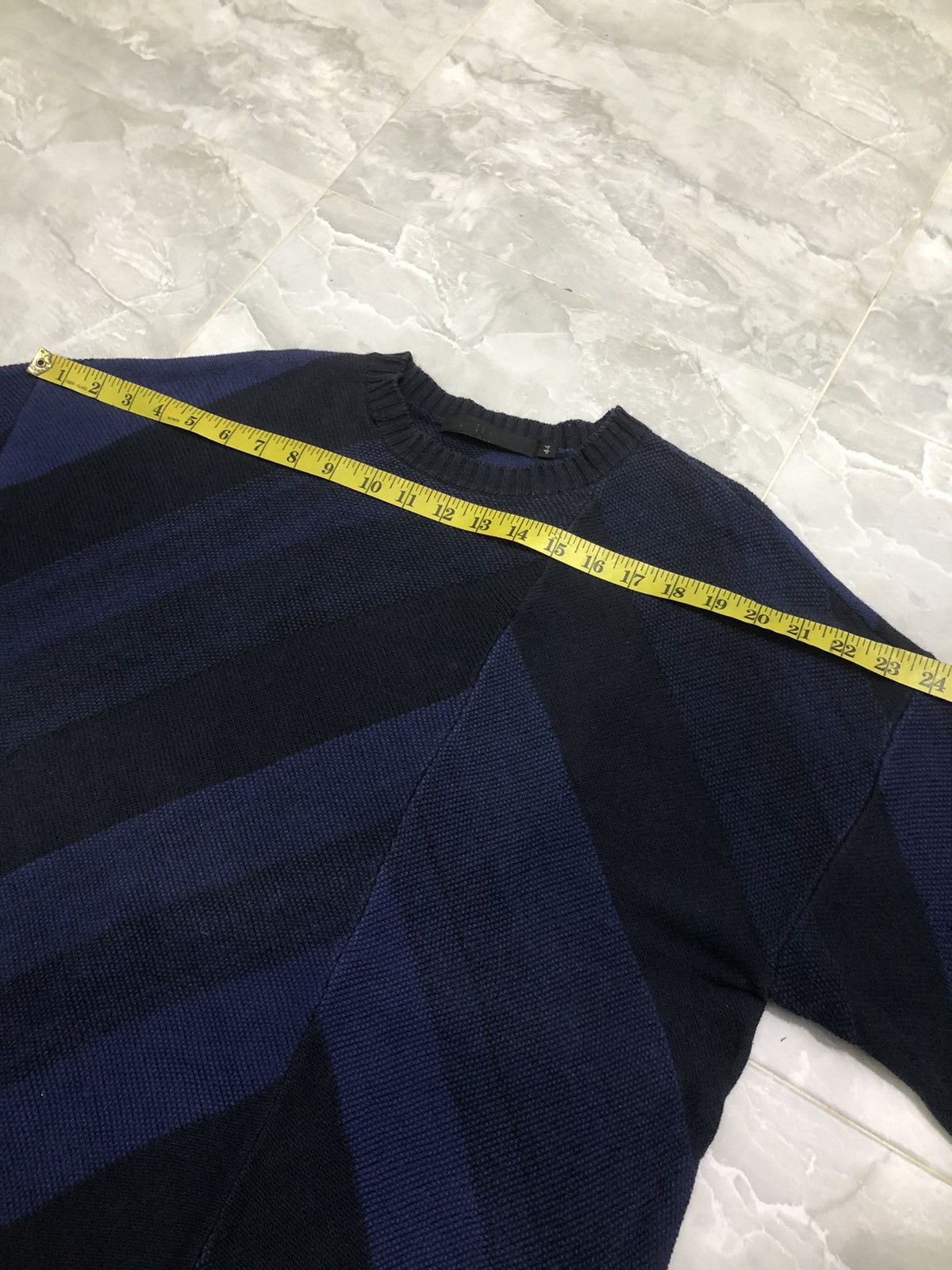 GOSTAR DE FUGA FUGA Navy Geometric Drop-Shoulder Knit Sweater Size US L / EU 52-54 / 3 - 18 Thumbnail