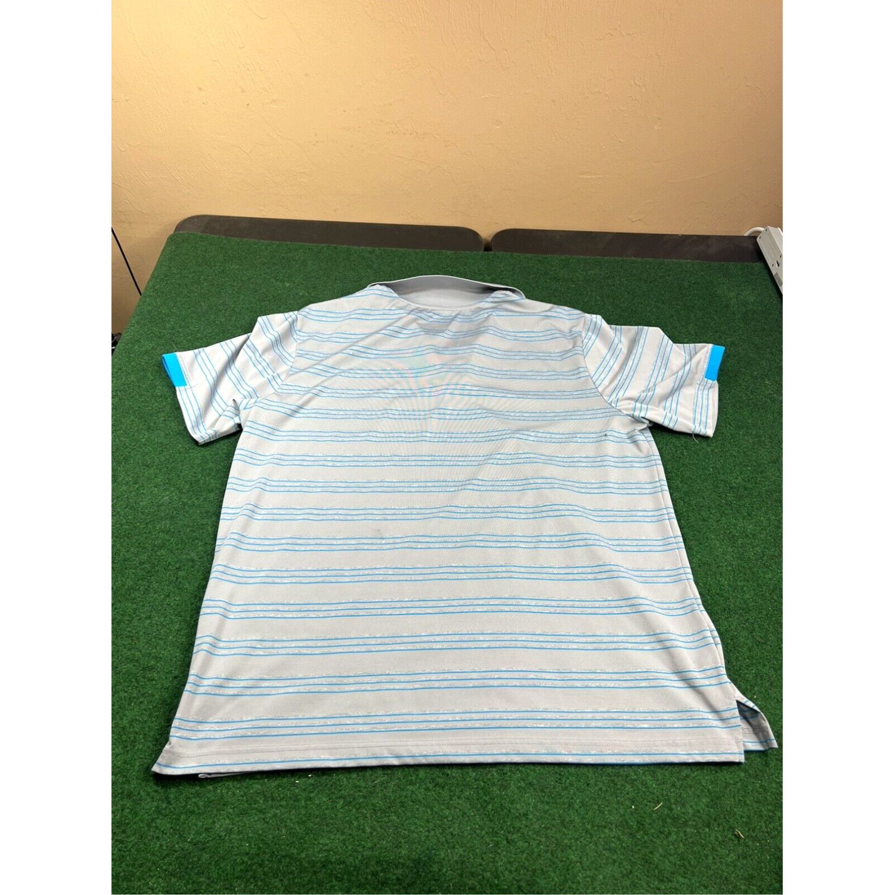 PGA Tour PGA Tour Mens Polo Shirt Pro Series Athletic Fit Gray Blue Golf Polyester 2XL Size US XXL / EU 58 / 5 - 7 Thumbnail